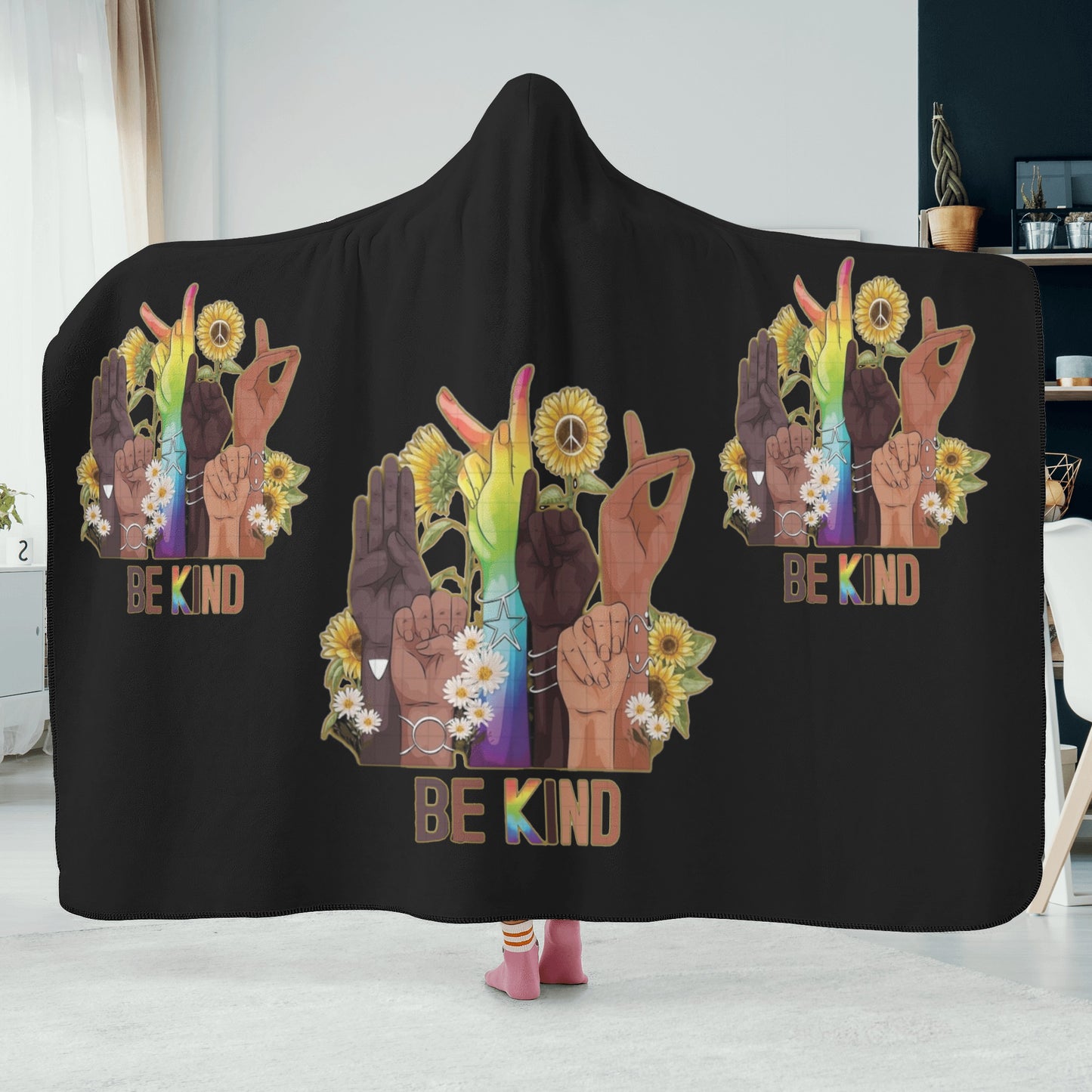 Be Kind (Pride Edition) Black Hooded Blanket