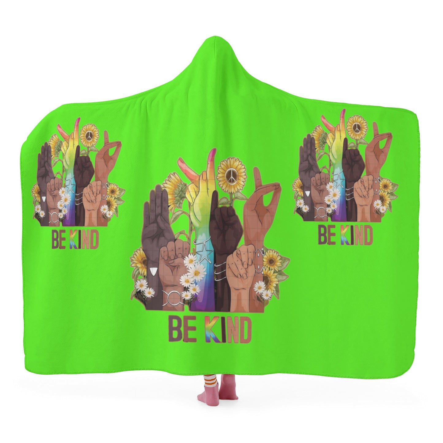 Be Kind (Pride Edition) Goo Green Hooded Blanket