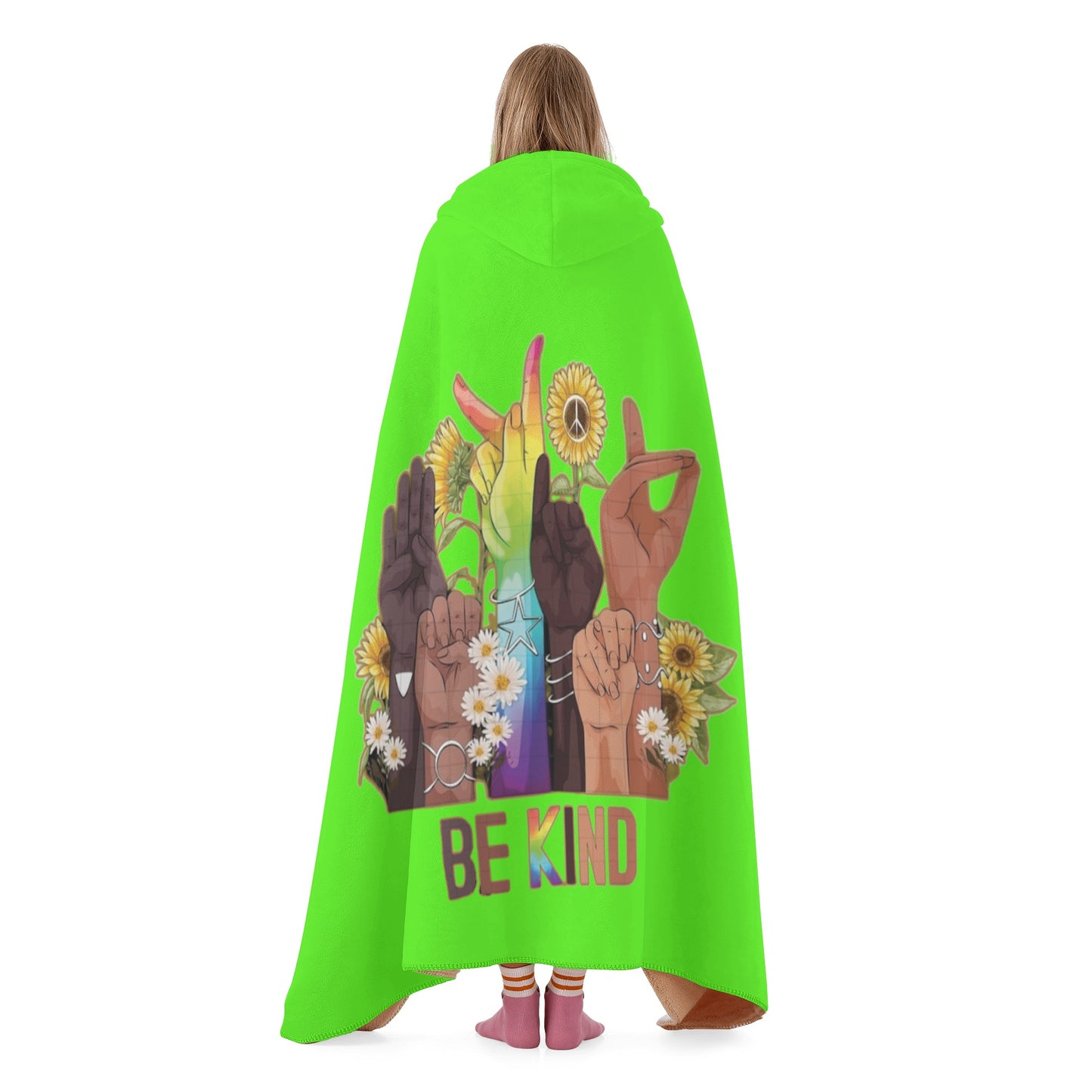 Be Kind (Pride Edition) Goo Green Hooded Blanket