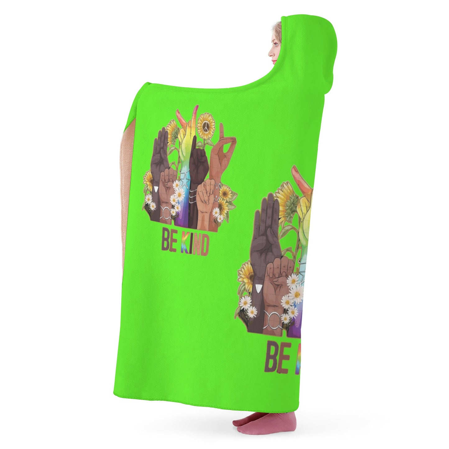 Be Kind (Pride Edition) Goo Green Hooded Blanket