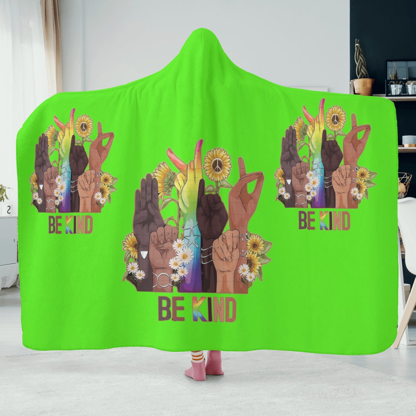 Be Kind (Pride Edition) Goo Green Hooded Blanket