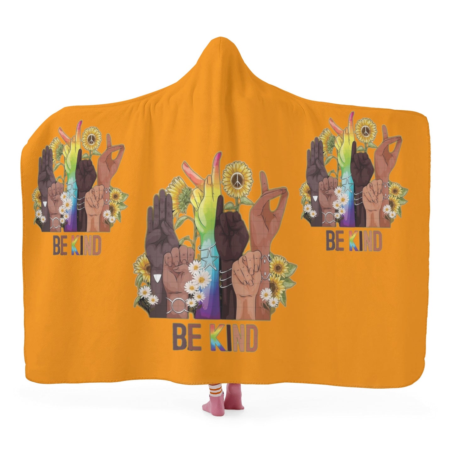 Be Kind (Pride Edition) Orange Hooded Blanket