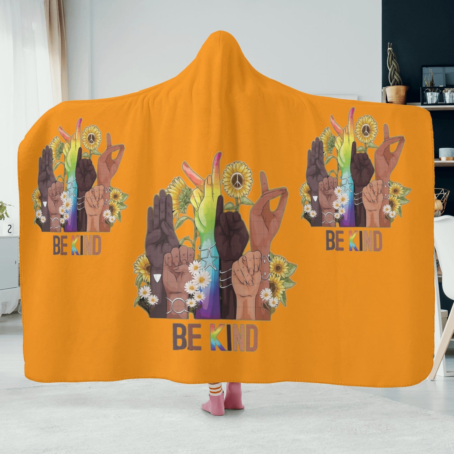 Be Kind (Pride Edition) Orange Hooded Blanket