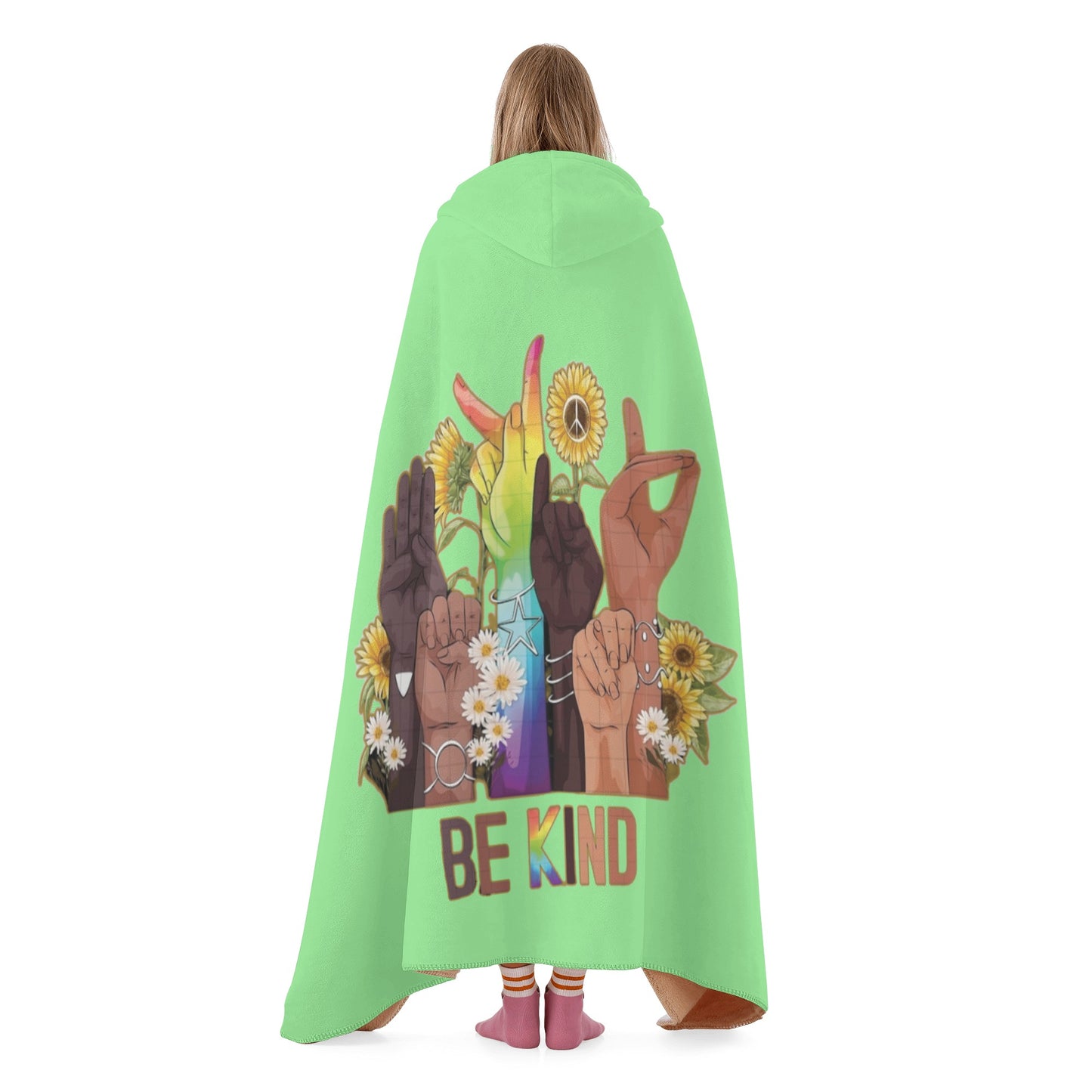 Be Kind (Pride Edition) Mint Green Hooded Blanket