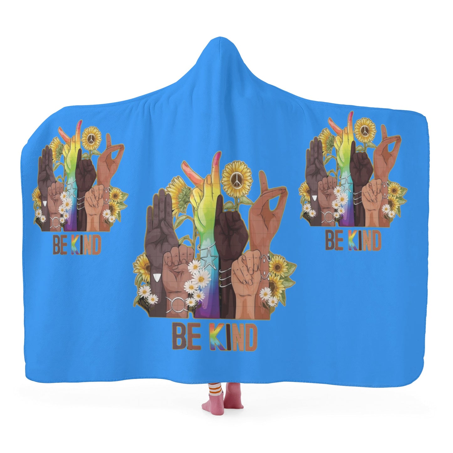 Be Kind (Pride Edition) Blue Hooded Blanket