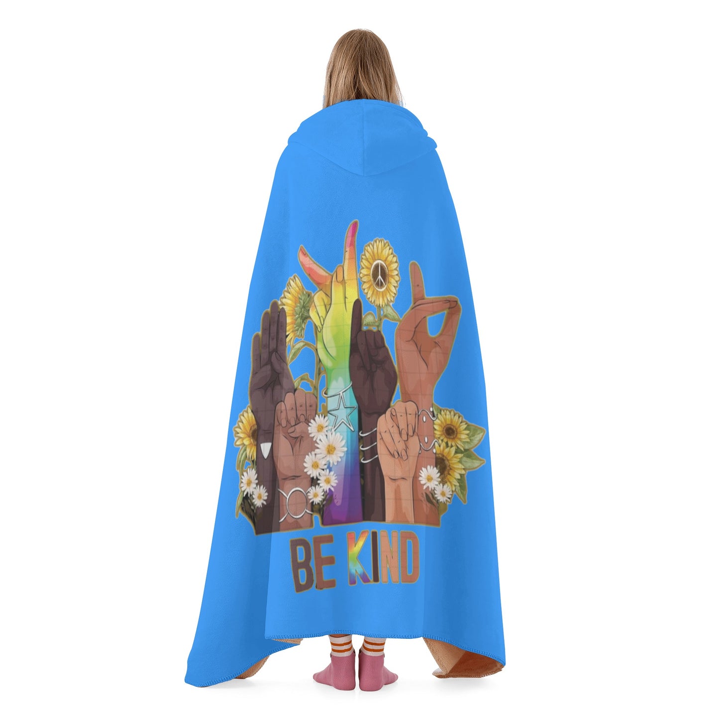 Be Kind (Pride Edition) Blue Hooded Blanket