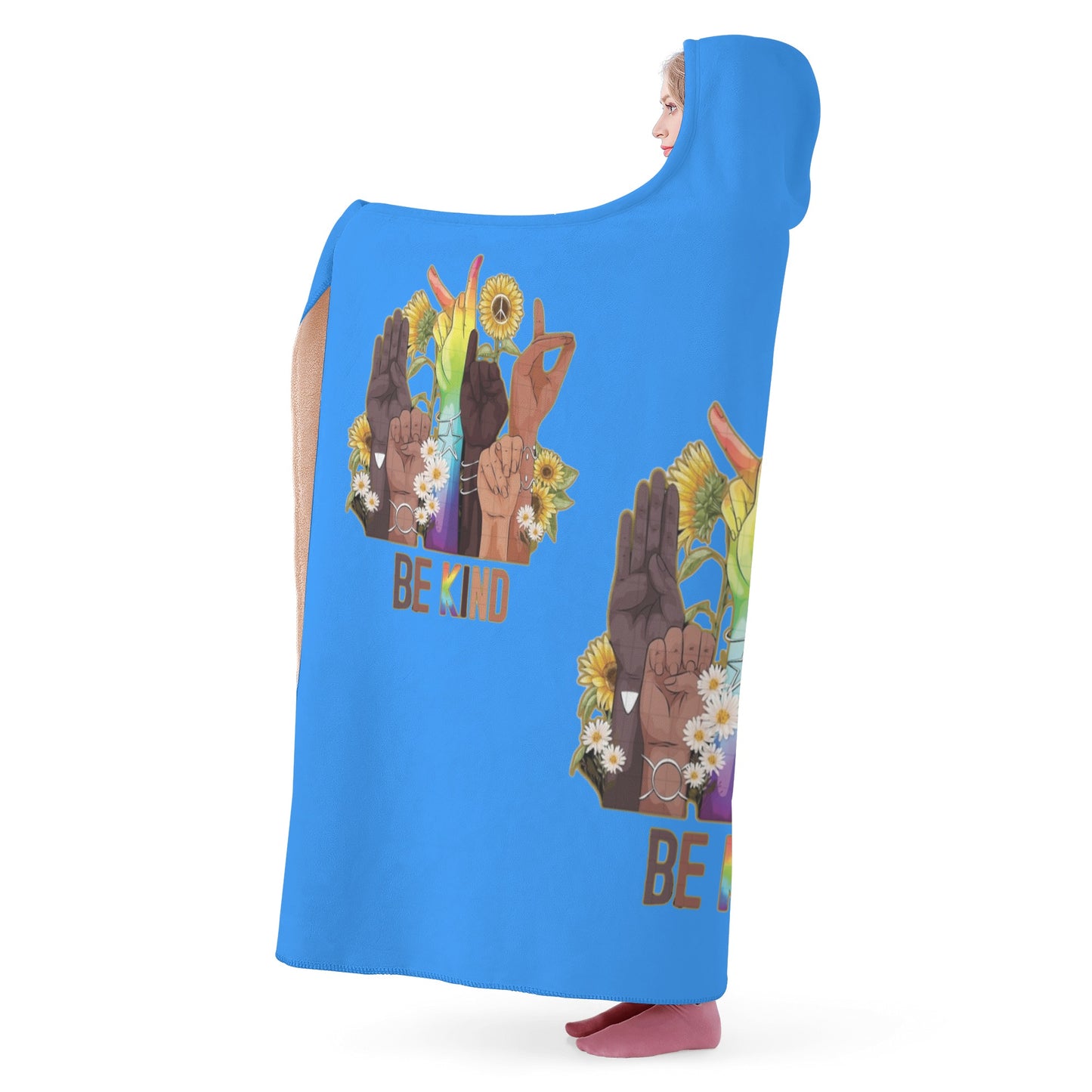 Be Kind (Pride Edition) Blue Hooded Blanket