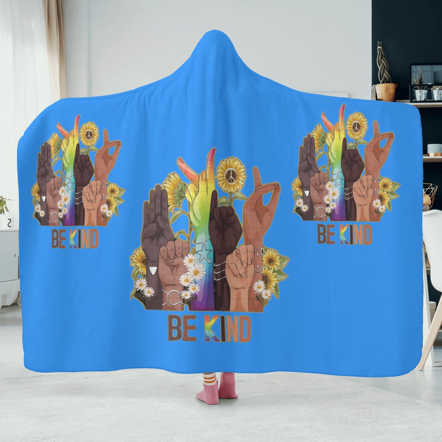 Be Kind (Pride Edition) Blue Hooded Blanket