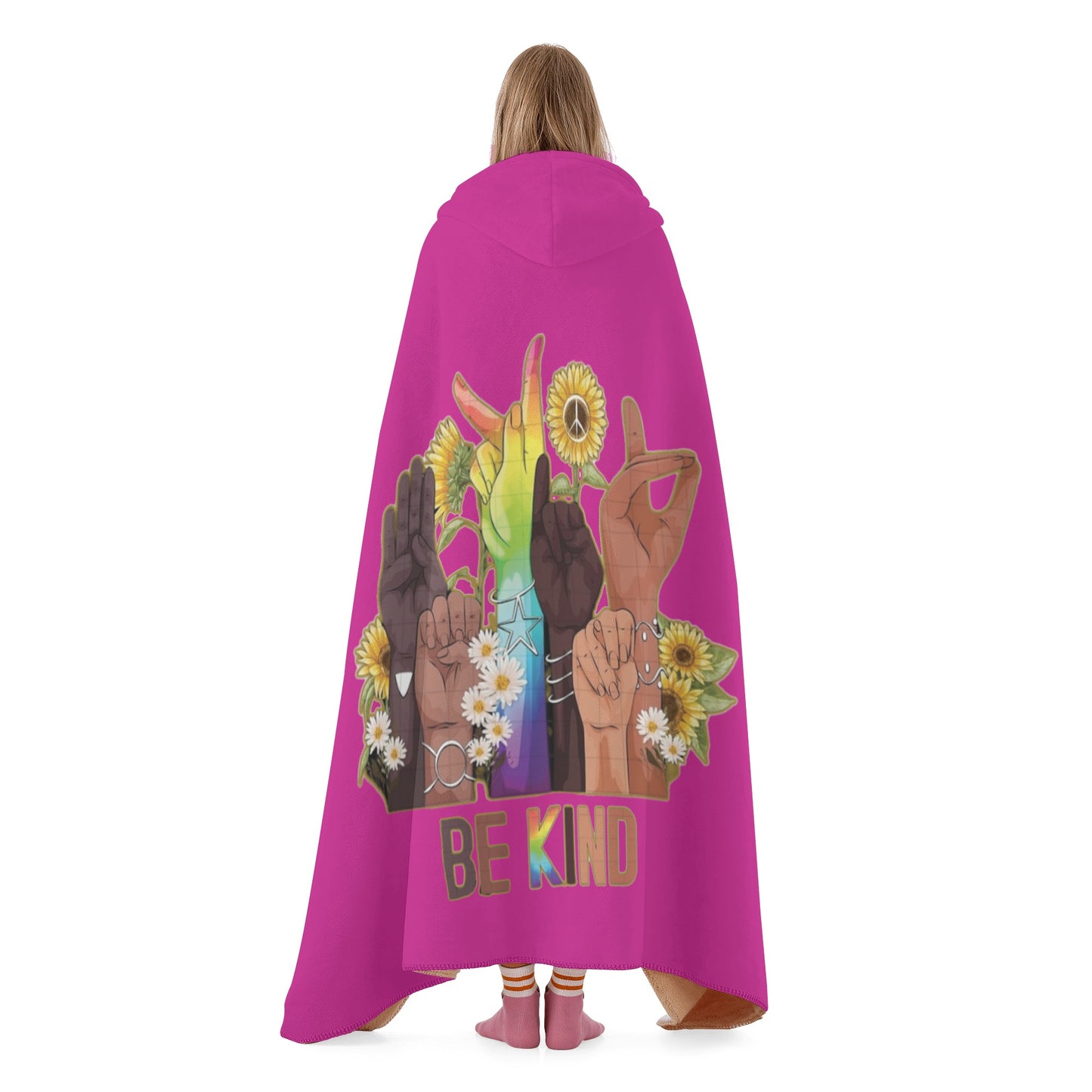 Be Kind (Pride Edition) Purple Hooded Blanket