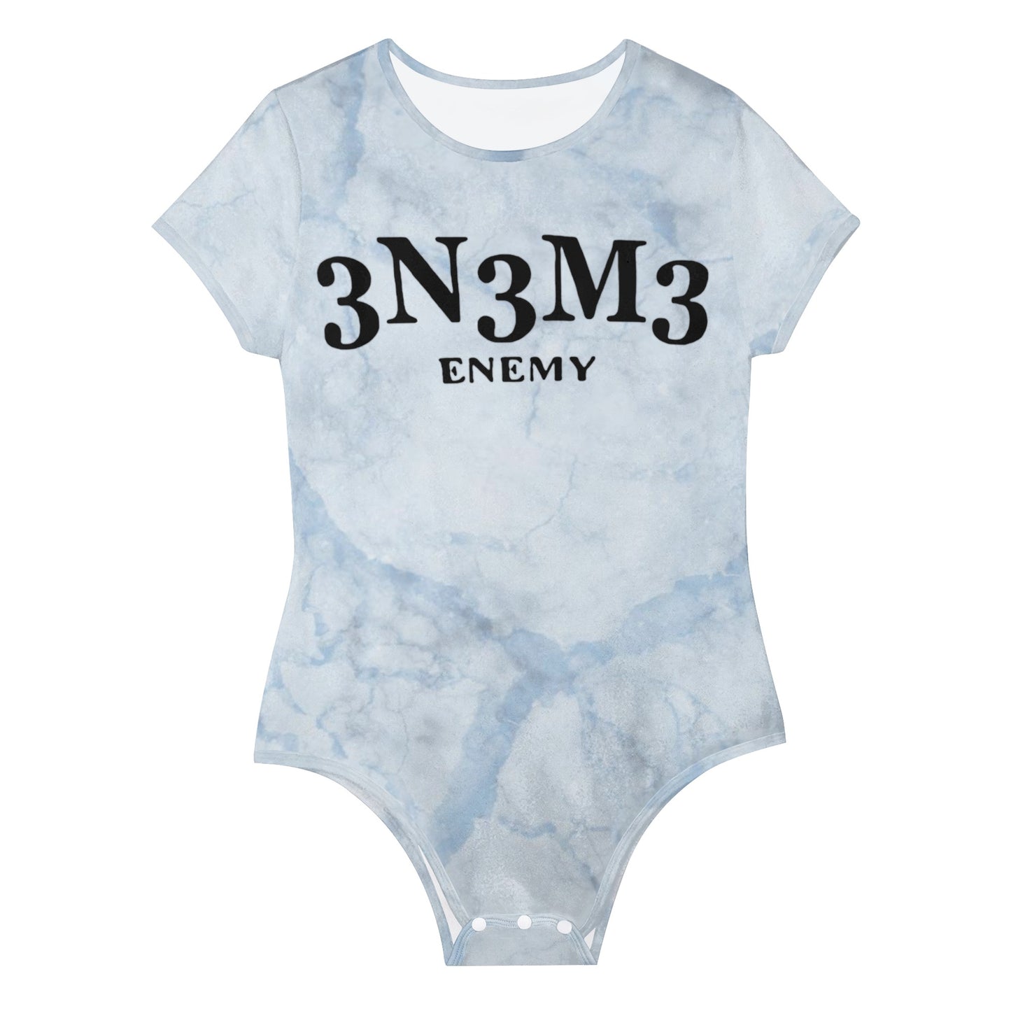 3.N.3.M.3 Enemy Womens Chill Blue Soft Short Sleeve Bodysuit