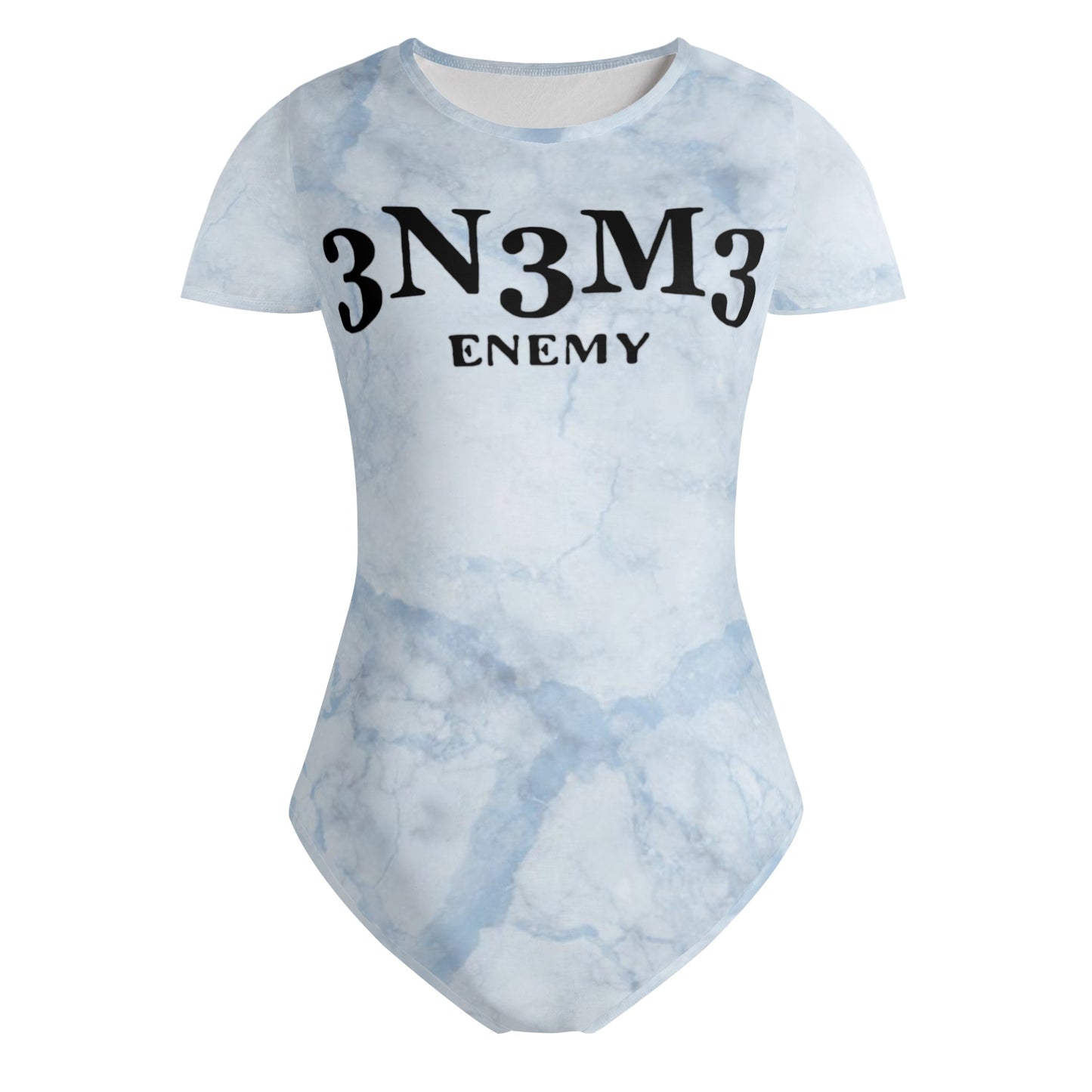 3.N.3.M.3 Enemy Womens Chill Blue Soft Short Sleeve Bodysuit