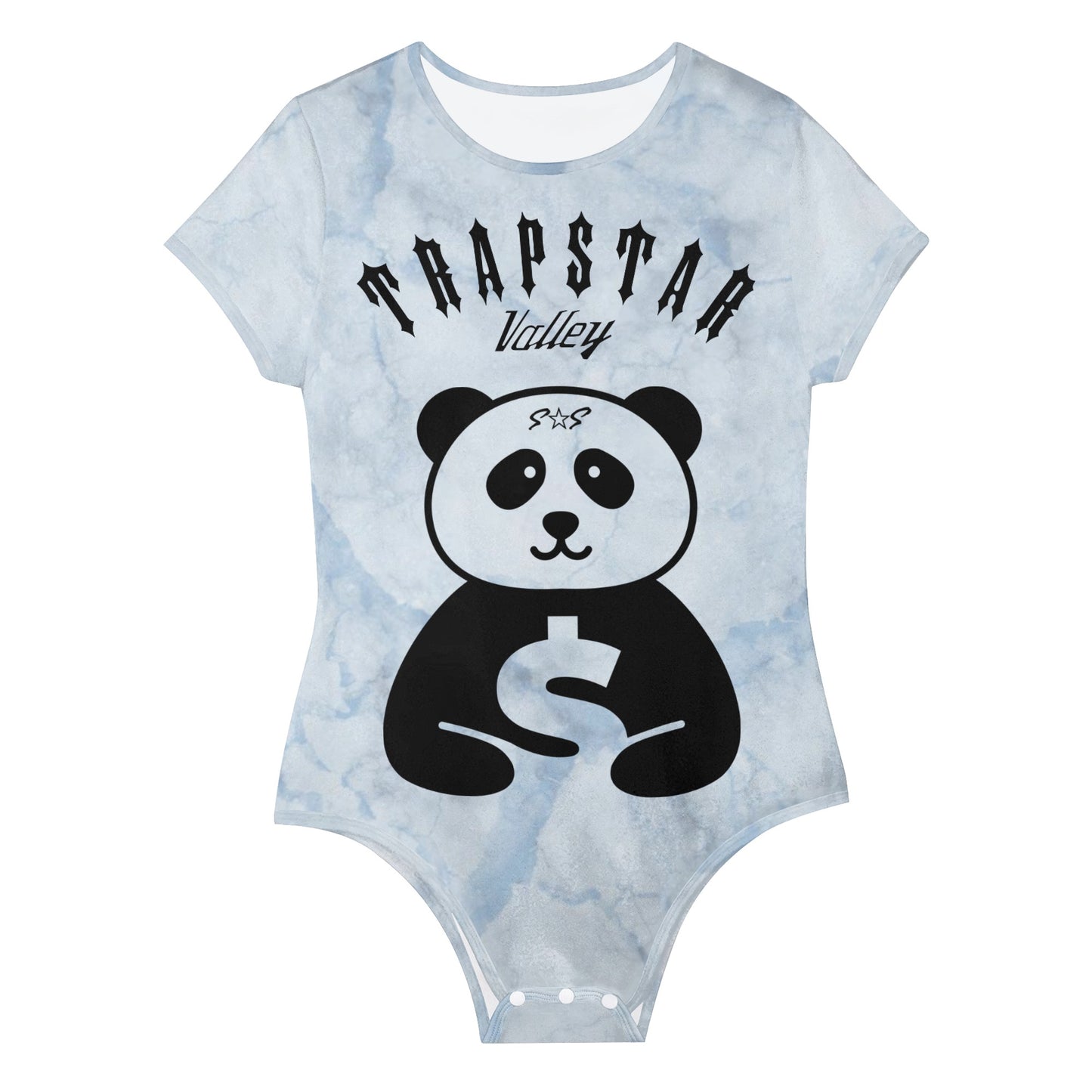 Trap Star Valley 1.0 Panda Womens Chill Blue Soft Short Sleeve Bodysuit