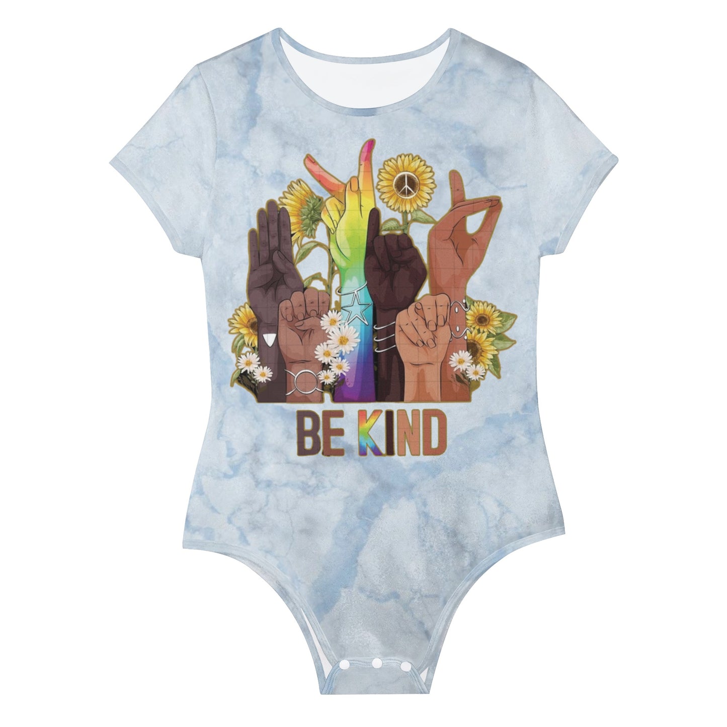 Be Kind (Pride Edition) Womens Chill Blue Soft Short Sleeve Bodysuit