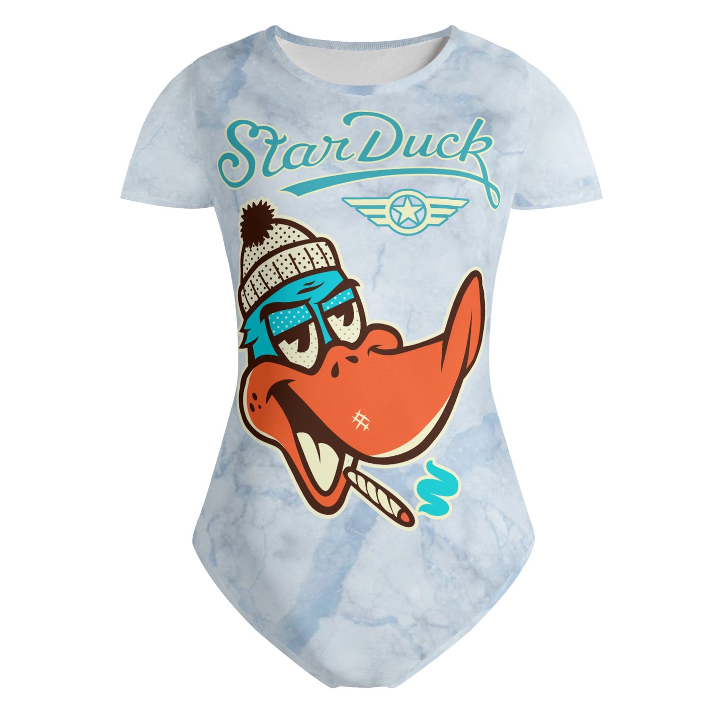 Star Duck Womens Chill Blue Soft Short Sleeve Bodysuit