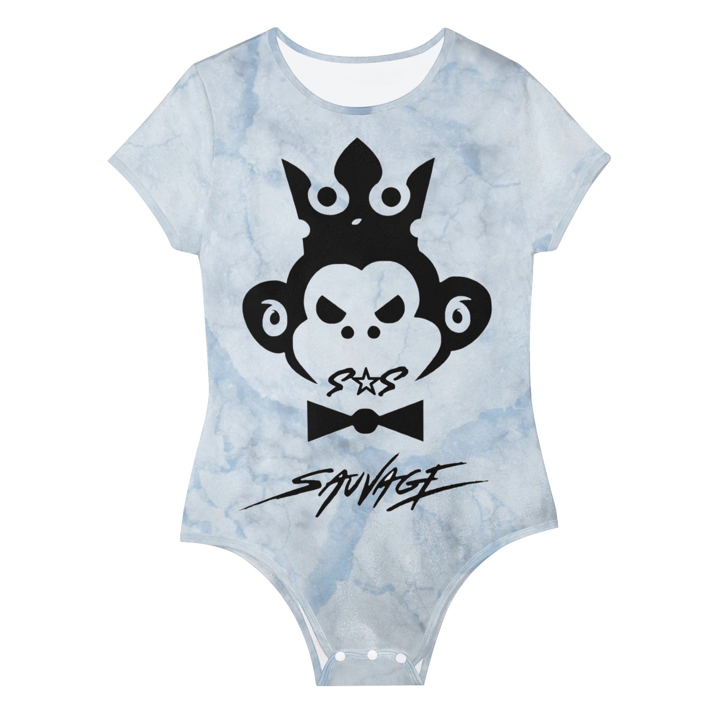 Savauge Gorilla Womens Chill Blue Soft Short Sleeve Bodysuit