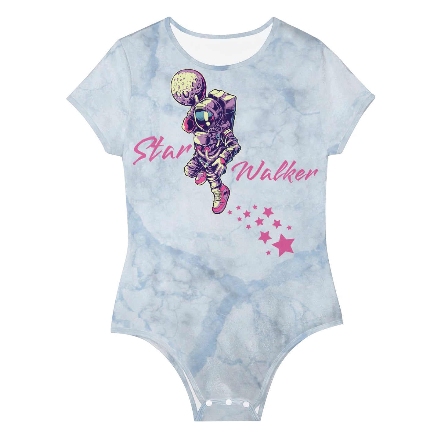 Star Walker 2.0 Womens Chill Blue  Soft Short Sleeve Bodysuit