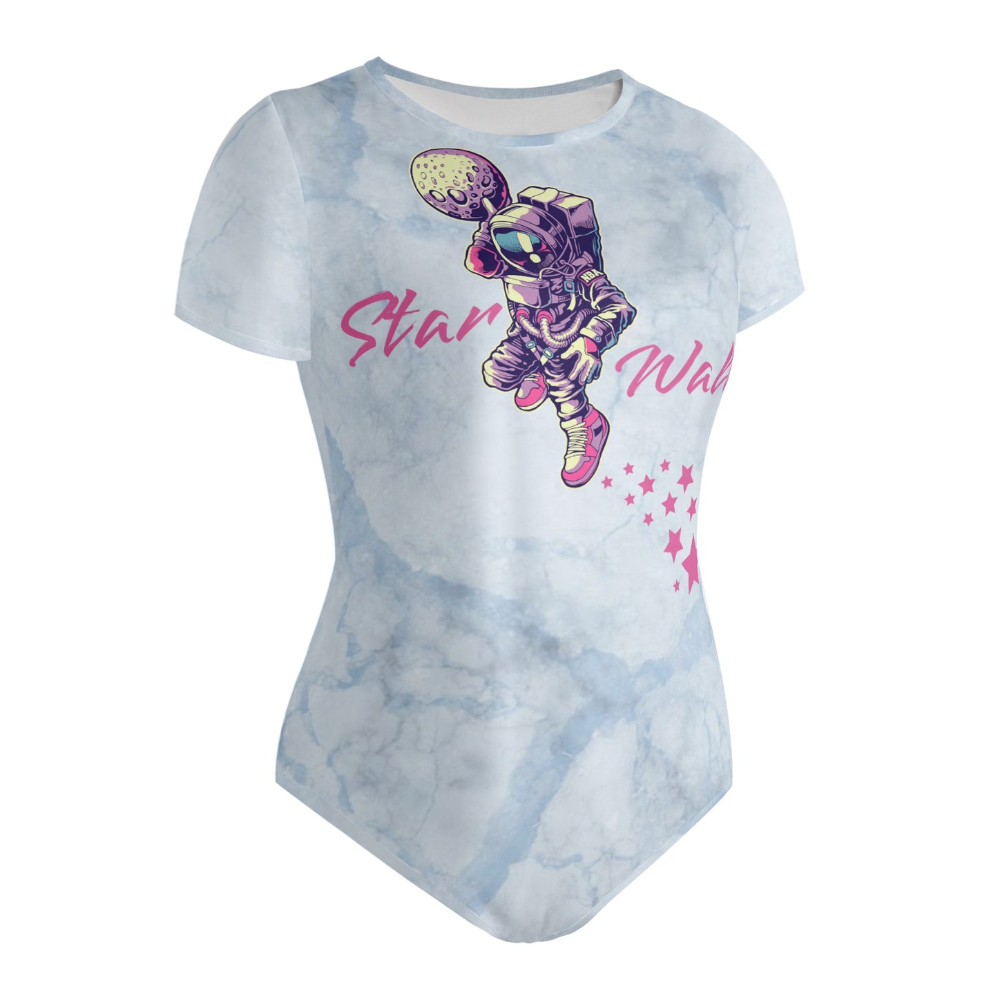 Star Walker 2.0 Womens Chill Blue  Soft Short Sleeve Bodysuit