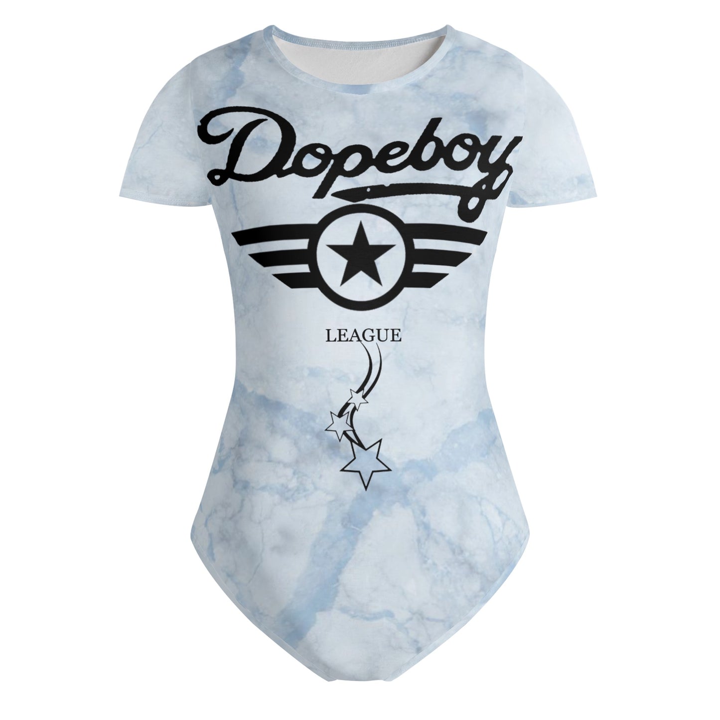 Dope Boy League Womens Chill Blue Soft Short Sleeve Bodysuit