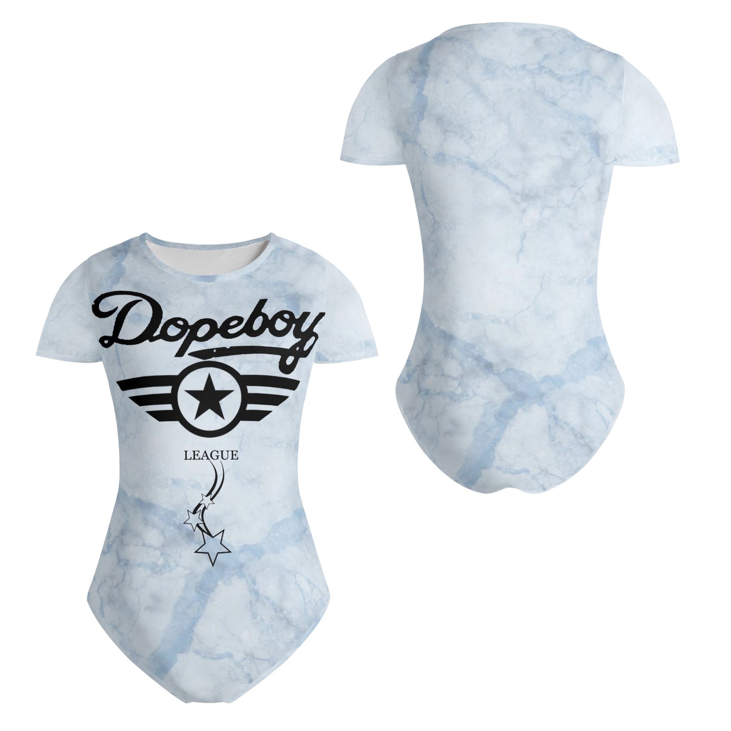 Dope Boy League Womens Chill Blue Soft Short Sleeve Bodysuit