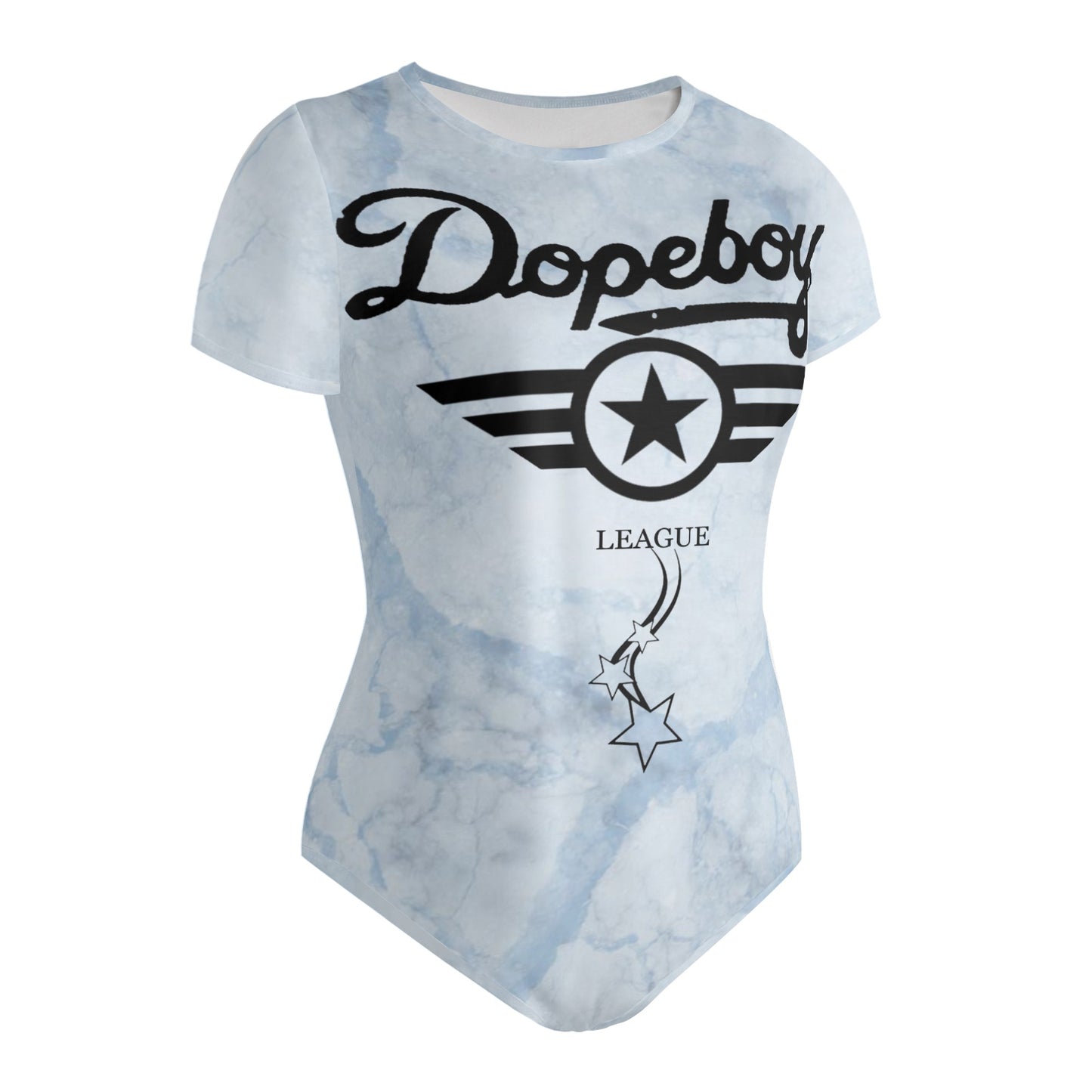 Dope Boy League Womens Chill Blue Soft Short Sleeve Bodysuit