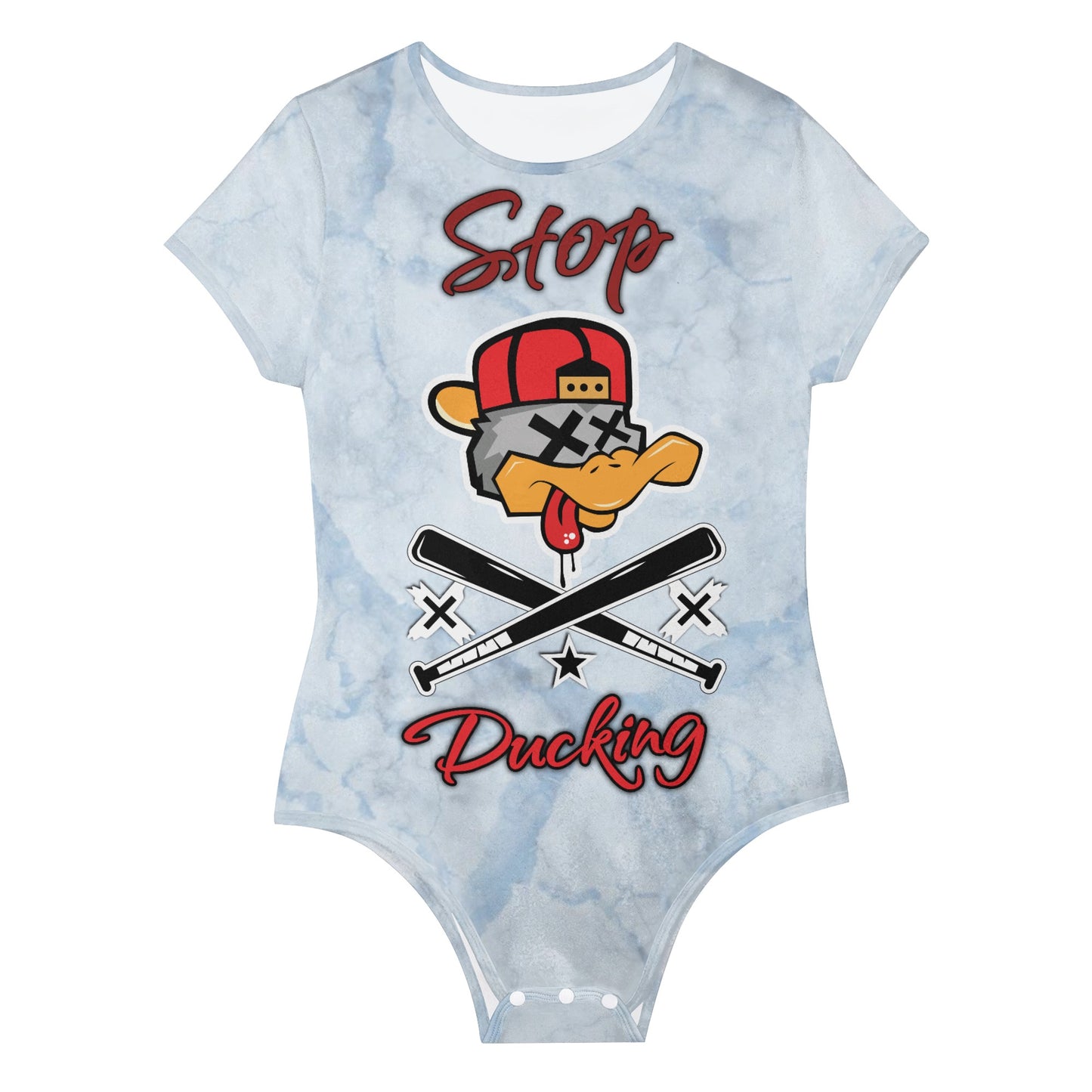 Stop Ducking 3.0 Womens Chill Blue Soft Short Sleeve Bodysuit