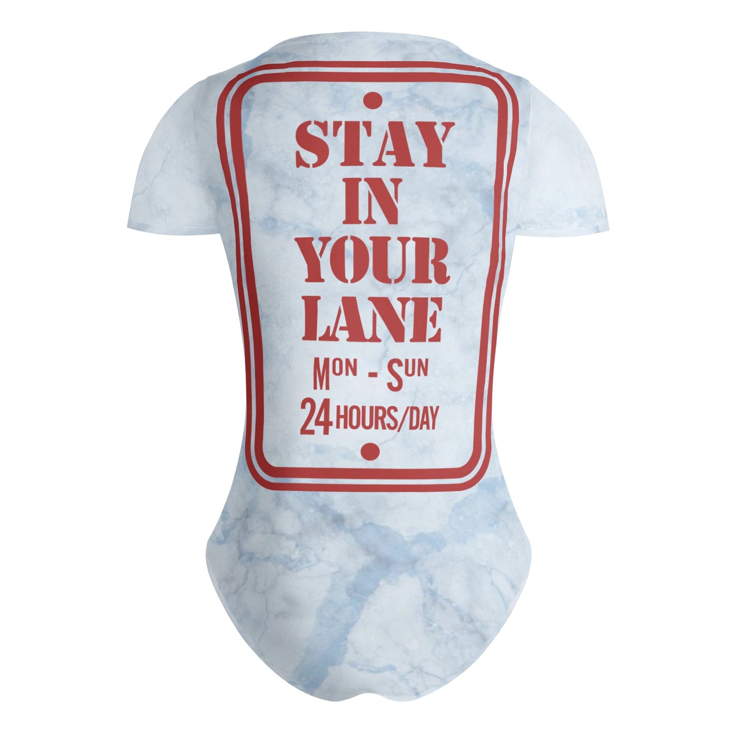 S.I.Y.L. (Stay In Your Lane) Womens Chill Blue Soft Short Sleeve Bodysuit