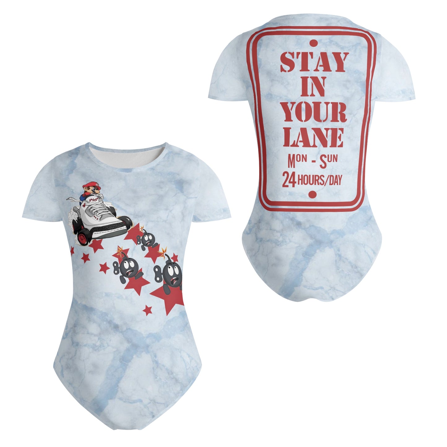 S.I.Y.L. (Stay In Your Lane) Womens Chill Blue Soft Short Sleeve Bodysuit