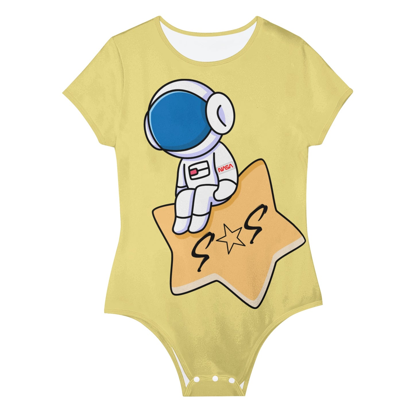 S.O.S Astronaut Womens Tan Soft Short Sleeve Bodysuit