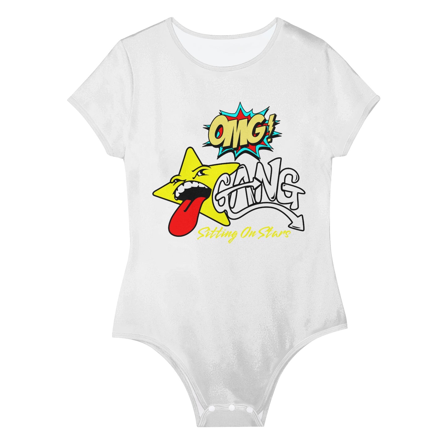 Star Gang Womens White Soft Short Sleeve Bodysuit