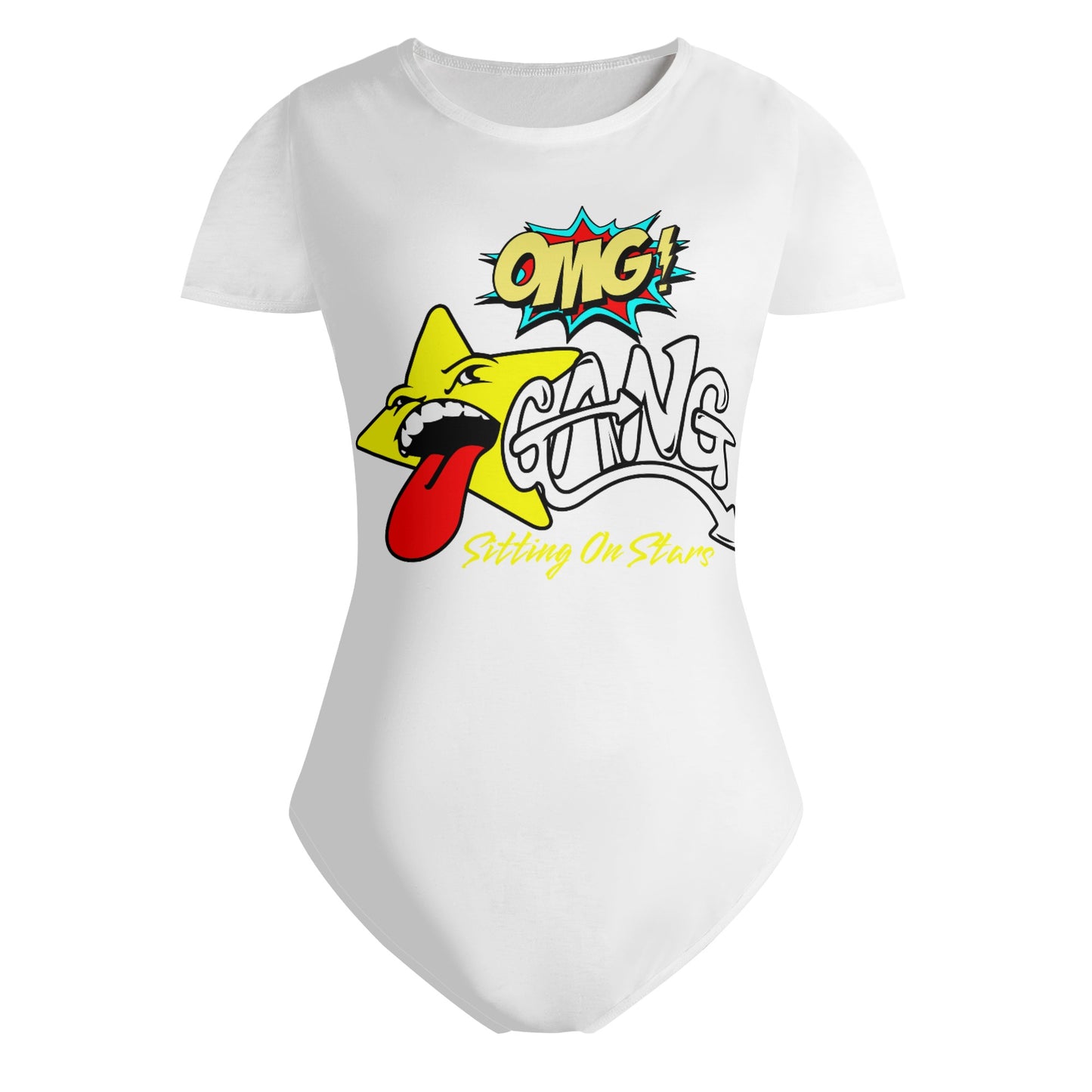 Star Gang Womens White Soft Short Sleeve Bodysuit