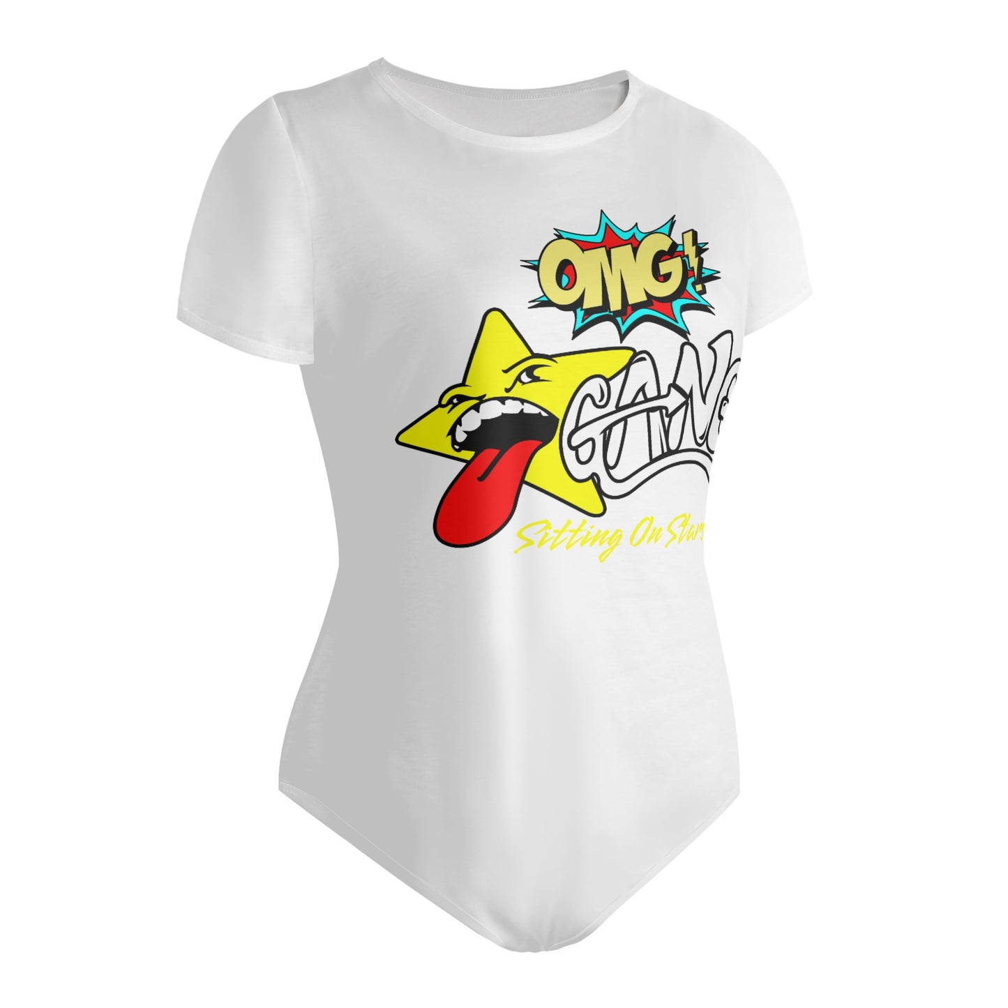 Star Gang Womens White Soft Short Sleeve Bodysuit