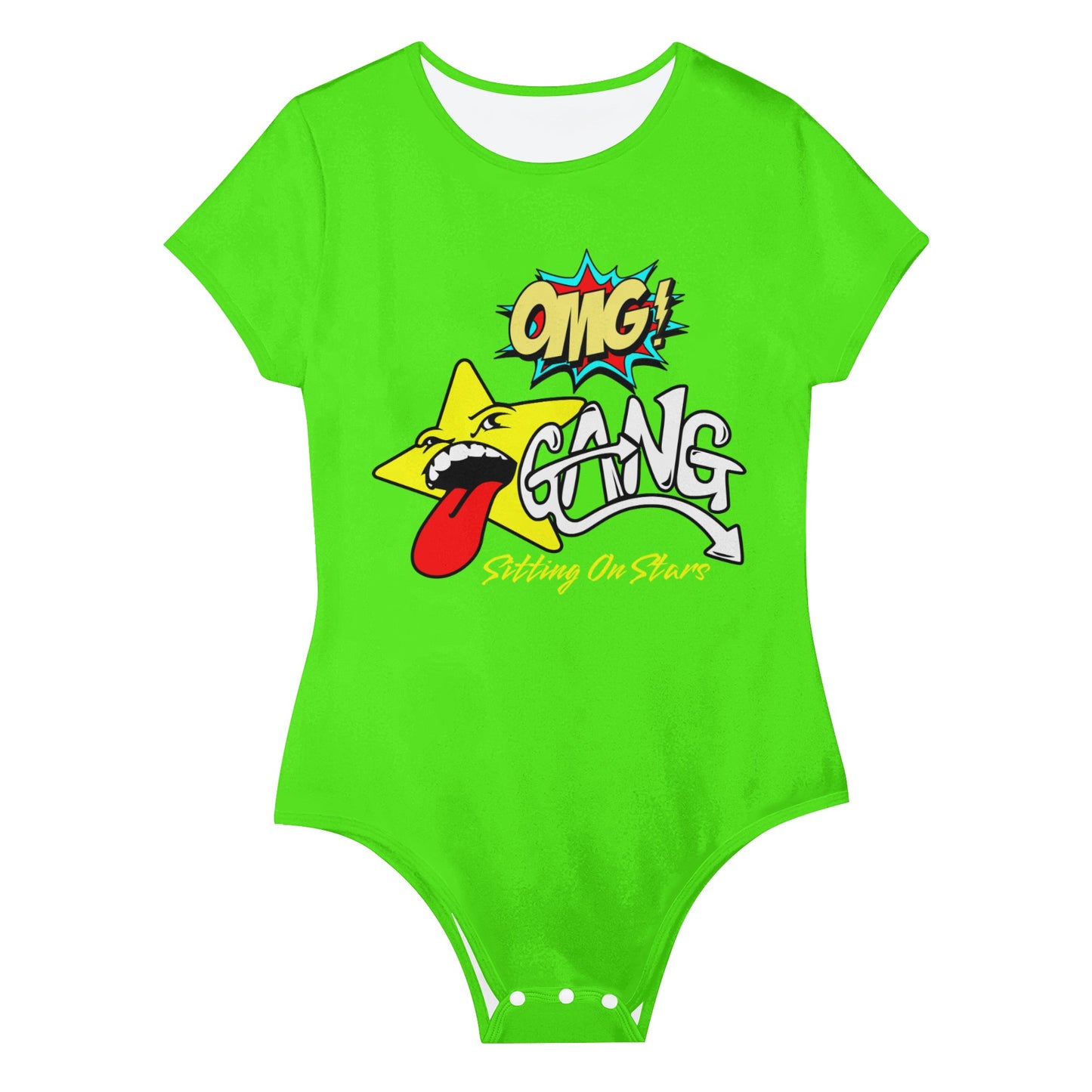 Star Gang Womens Goo Green Soft Short Sleeve Bodysuit