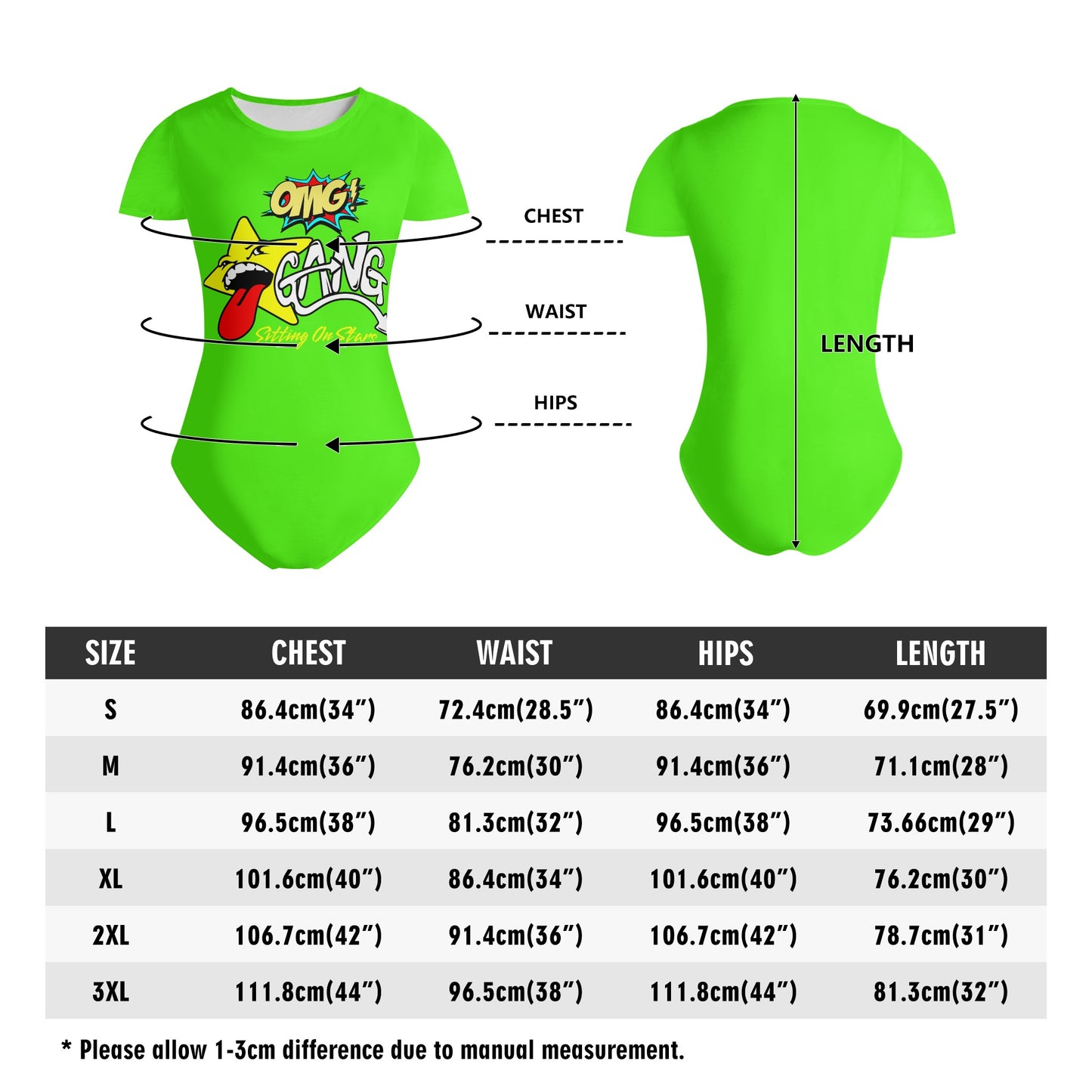 Star Gang Womens Goo Green Soft Short Sleeve Bodysuit