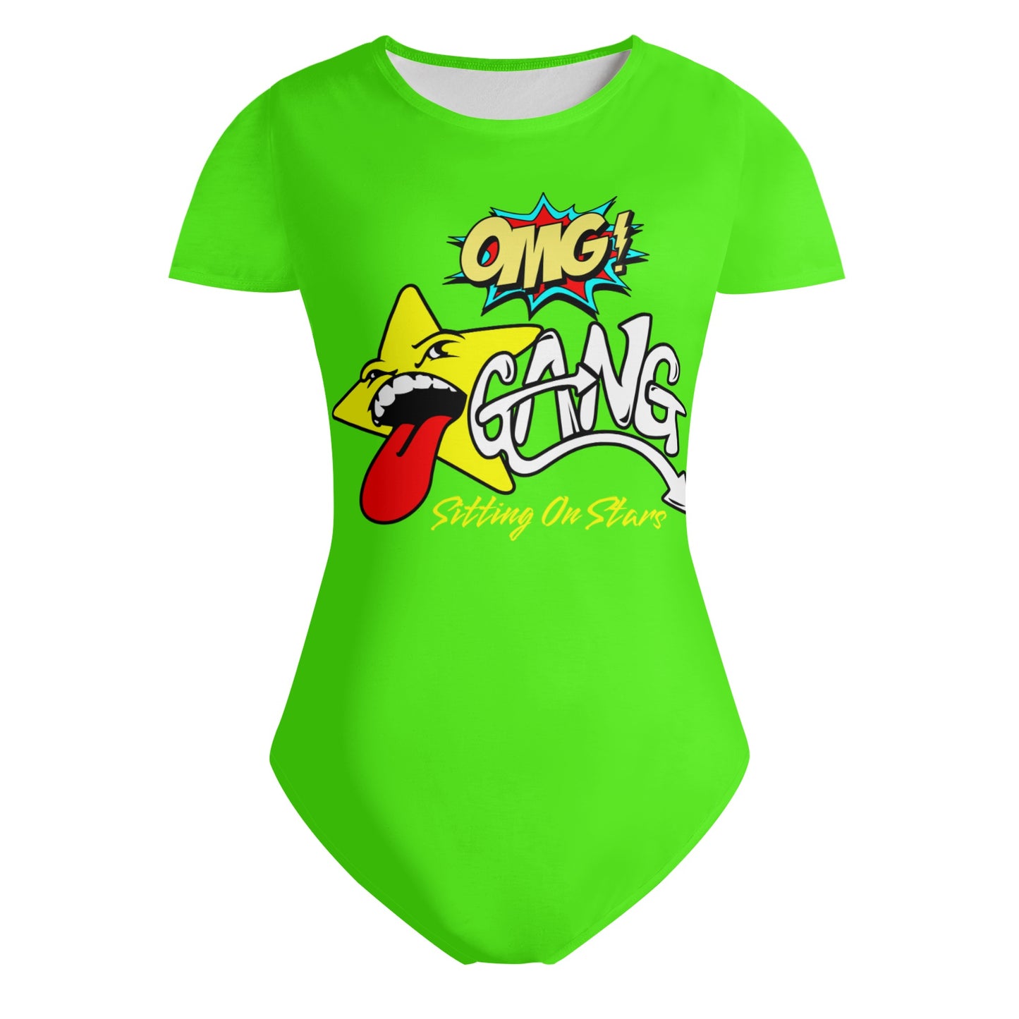 Star Gang Womens Goo Green Soft Short Sleeve Bodysuit