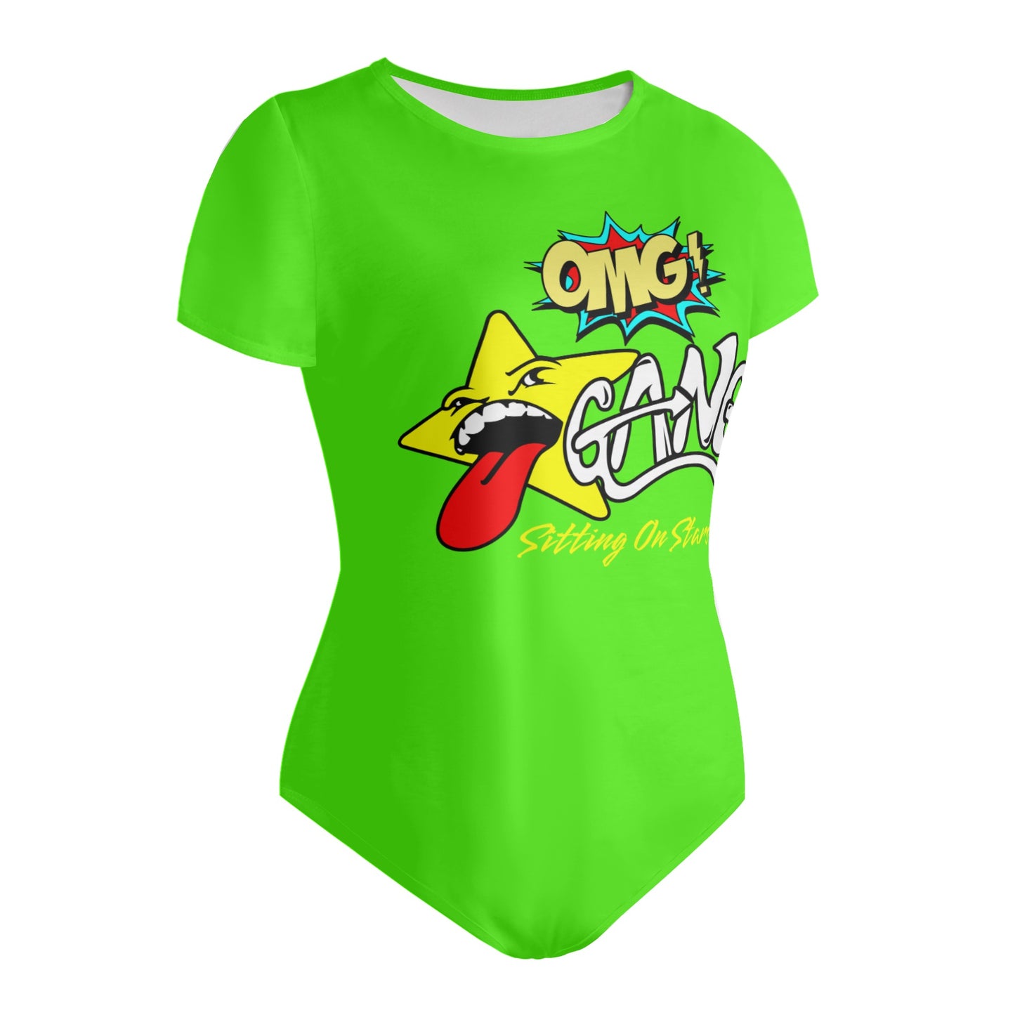 Star Gang Womens Goo Green Soft Short Sleeve Bodysuit