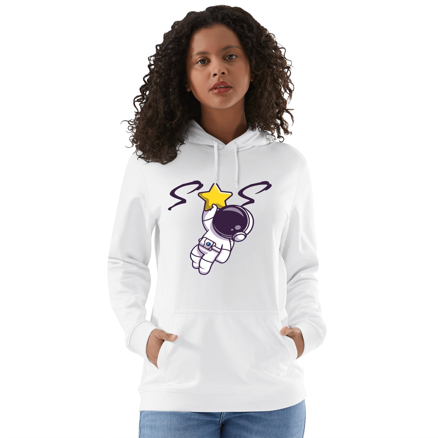 Space Man 23 Adult Cotton Hoodie