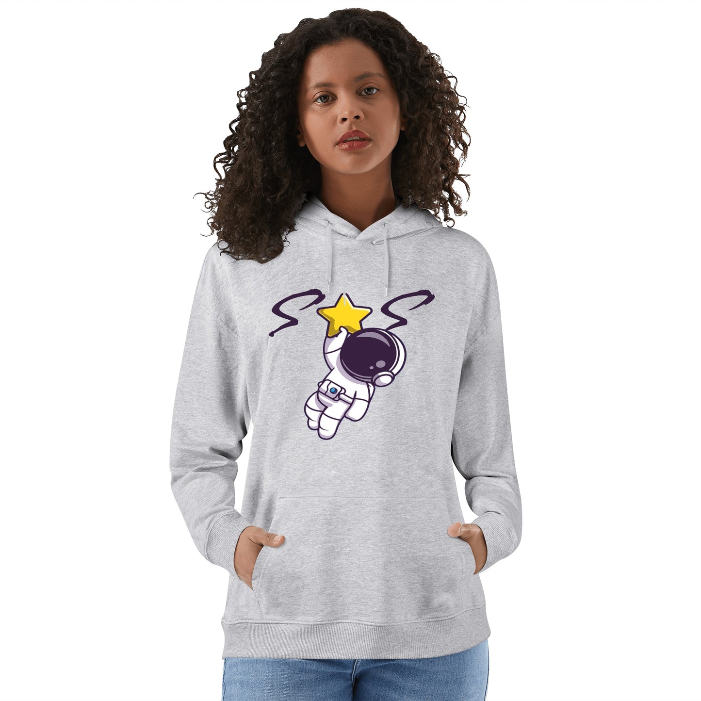 Space Man 23 Adult Cotton Hoodie