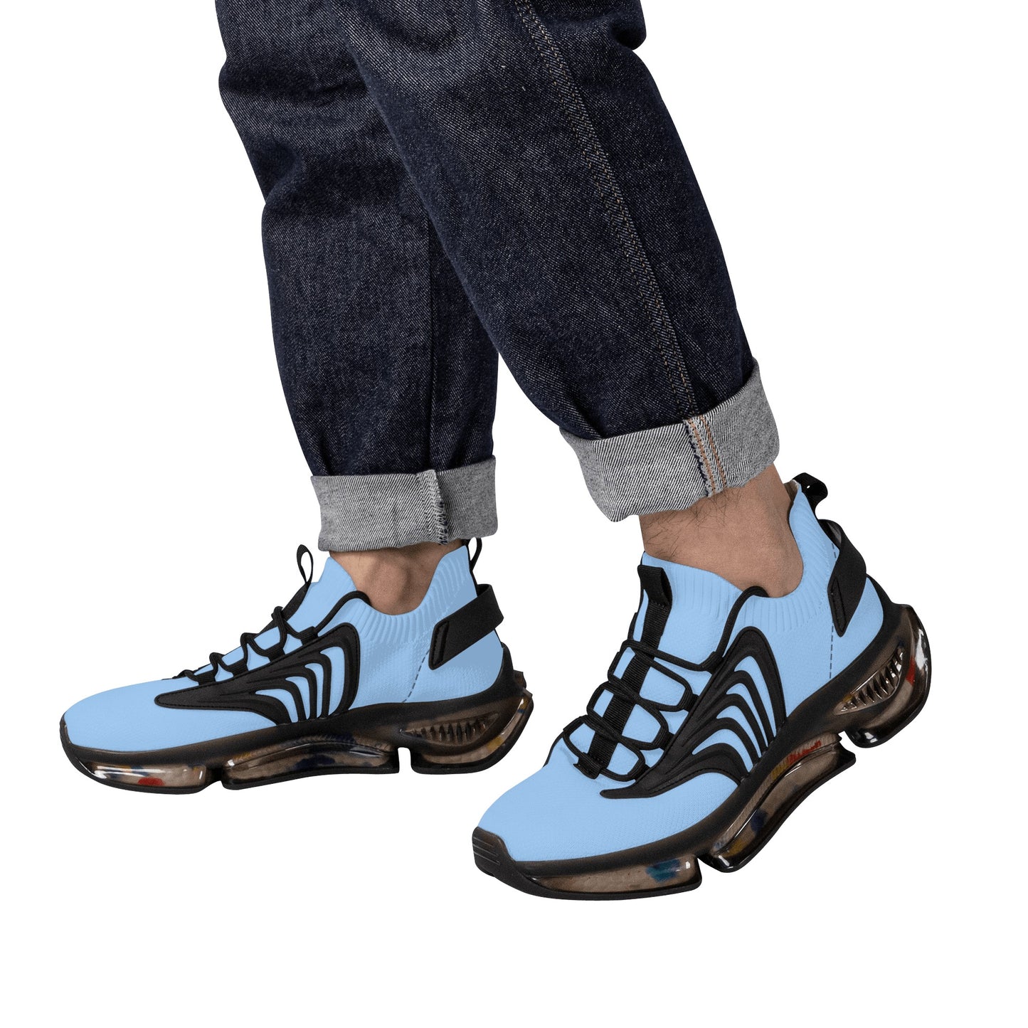 SOS Mens Sky Blue Nebula-Light Star Kicks