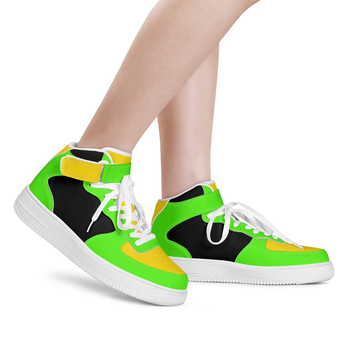 SOS Womens GooGreen/Gold High Top Leather Star Kicks