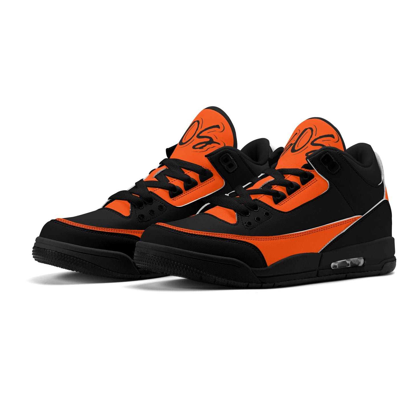 SOS Mens DarkOrange/Black High Top Leather Star Kicks