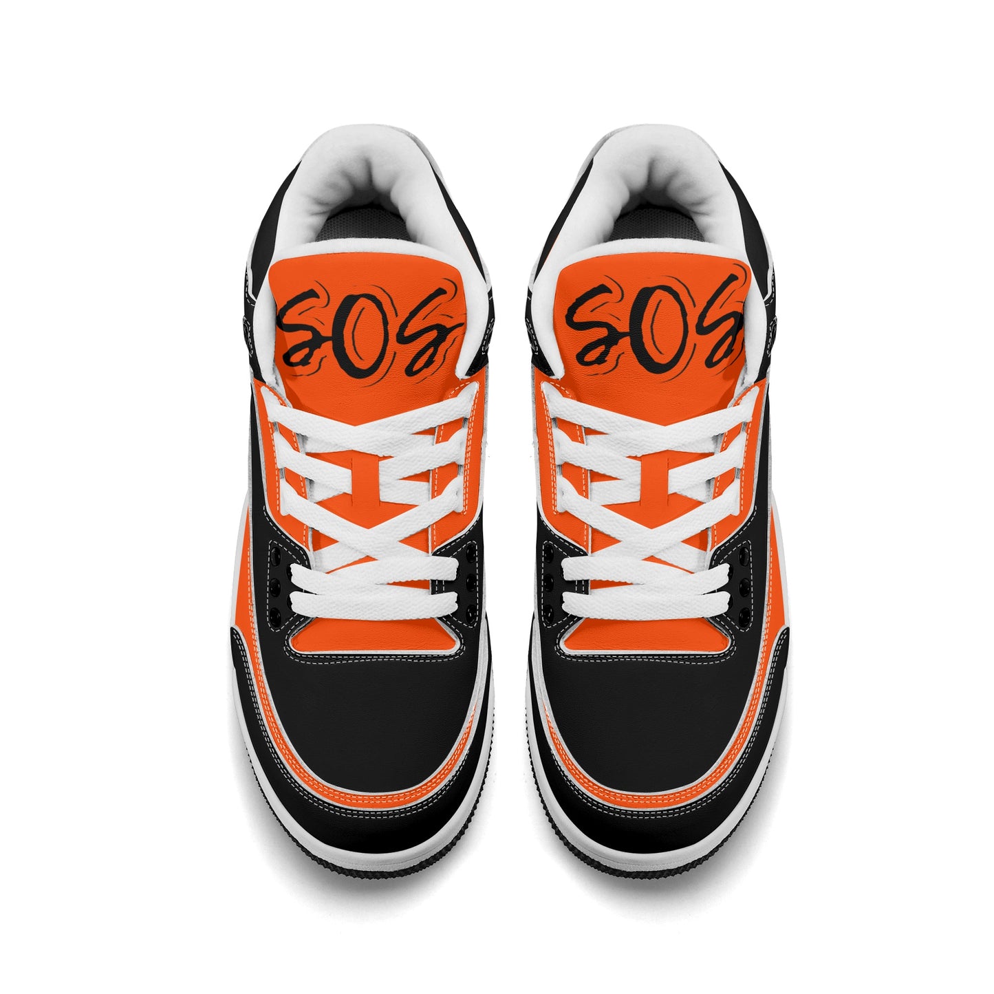 SOS Mens DarkOrange/Black High Top Leather Star Kicks