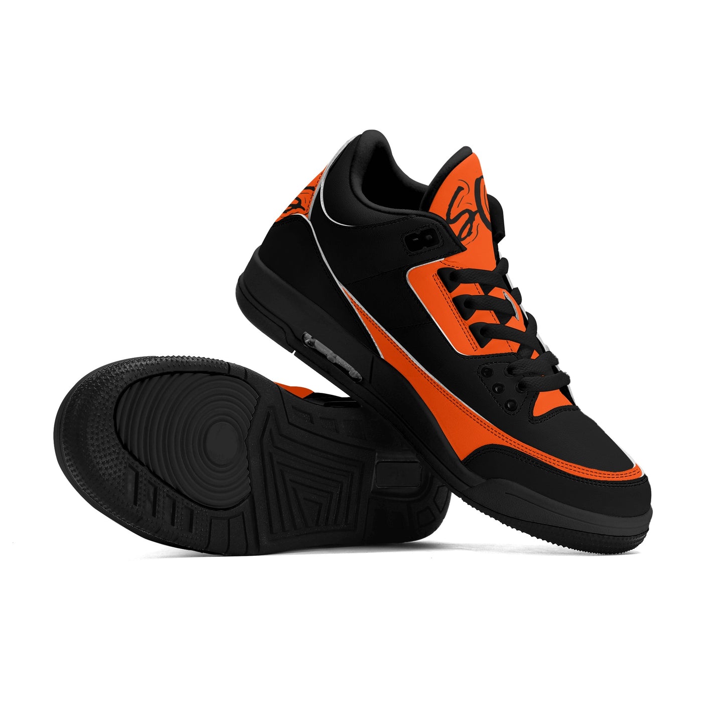 SOS Mens DarkOrange/Black High Top Leather Star Kicks