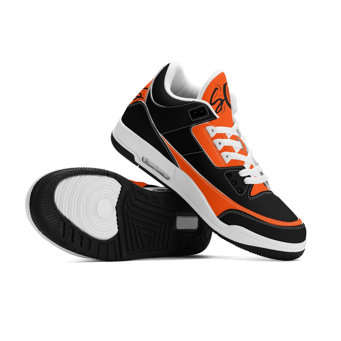 SOS Mens DarkOrange/Black High Top Leather Star Kicks