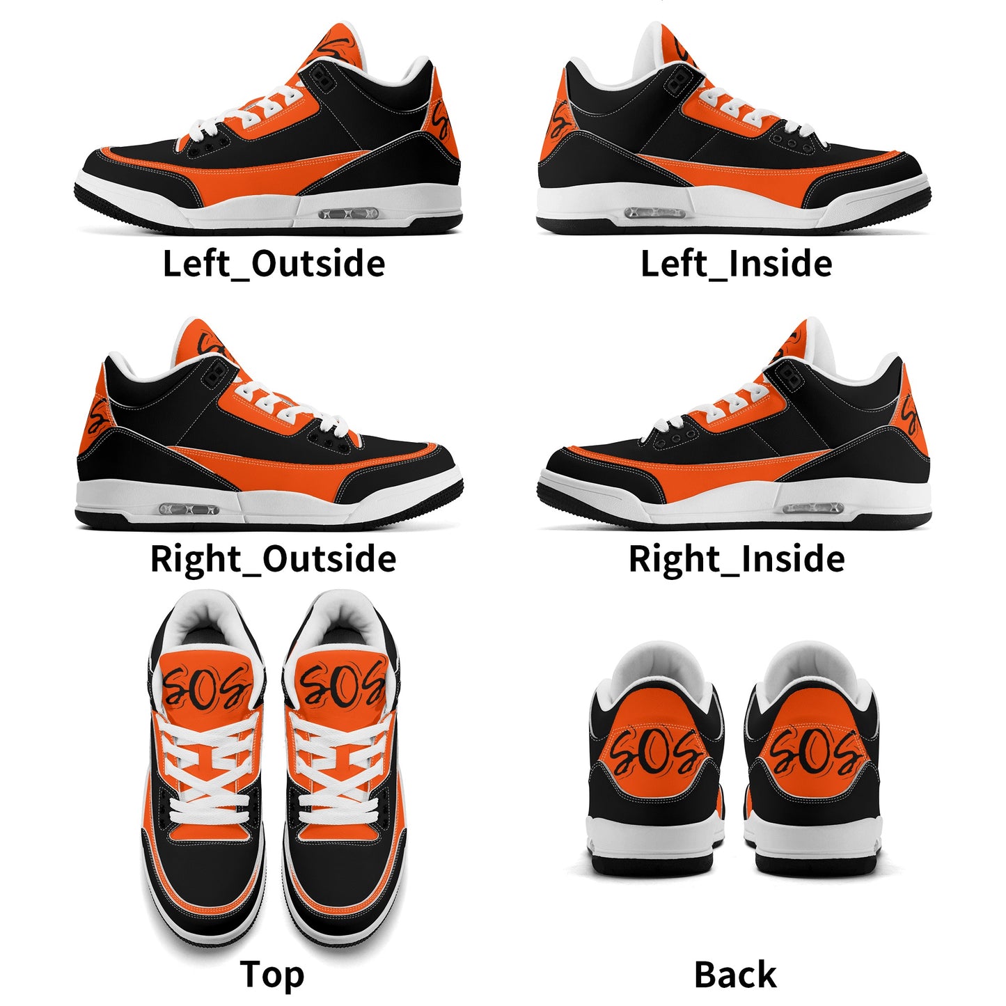 SOS Mens DarkOrange/Black High Top Leather Star Kicks