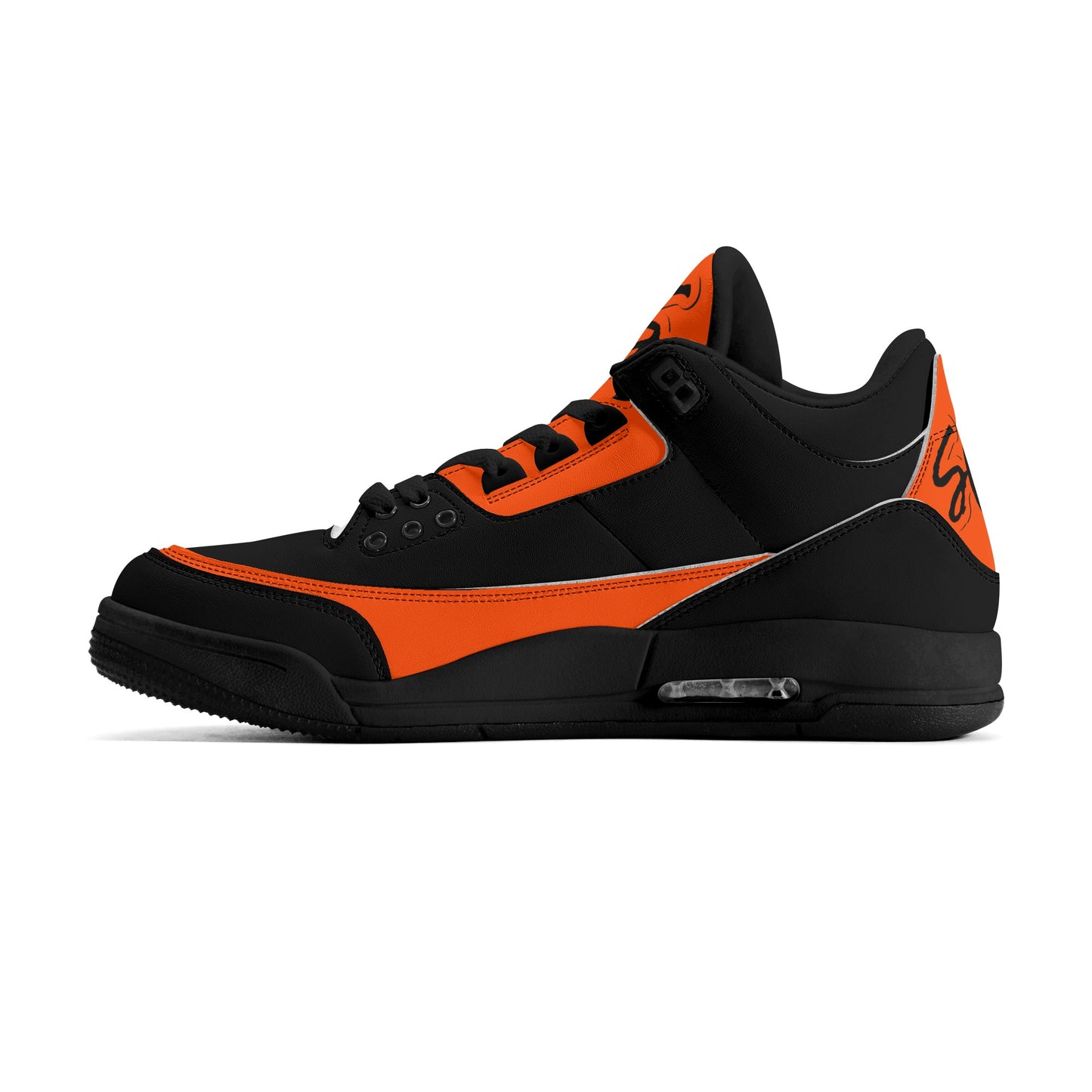 SOS Mens DarkOrange/Black High Top Leather Star Kicks