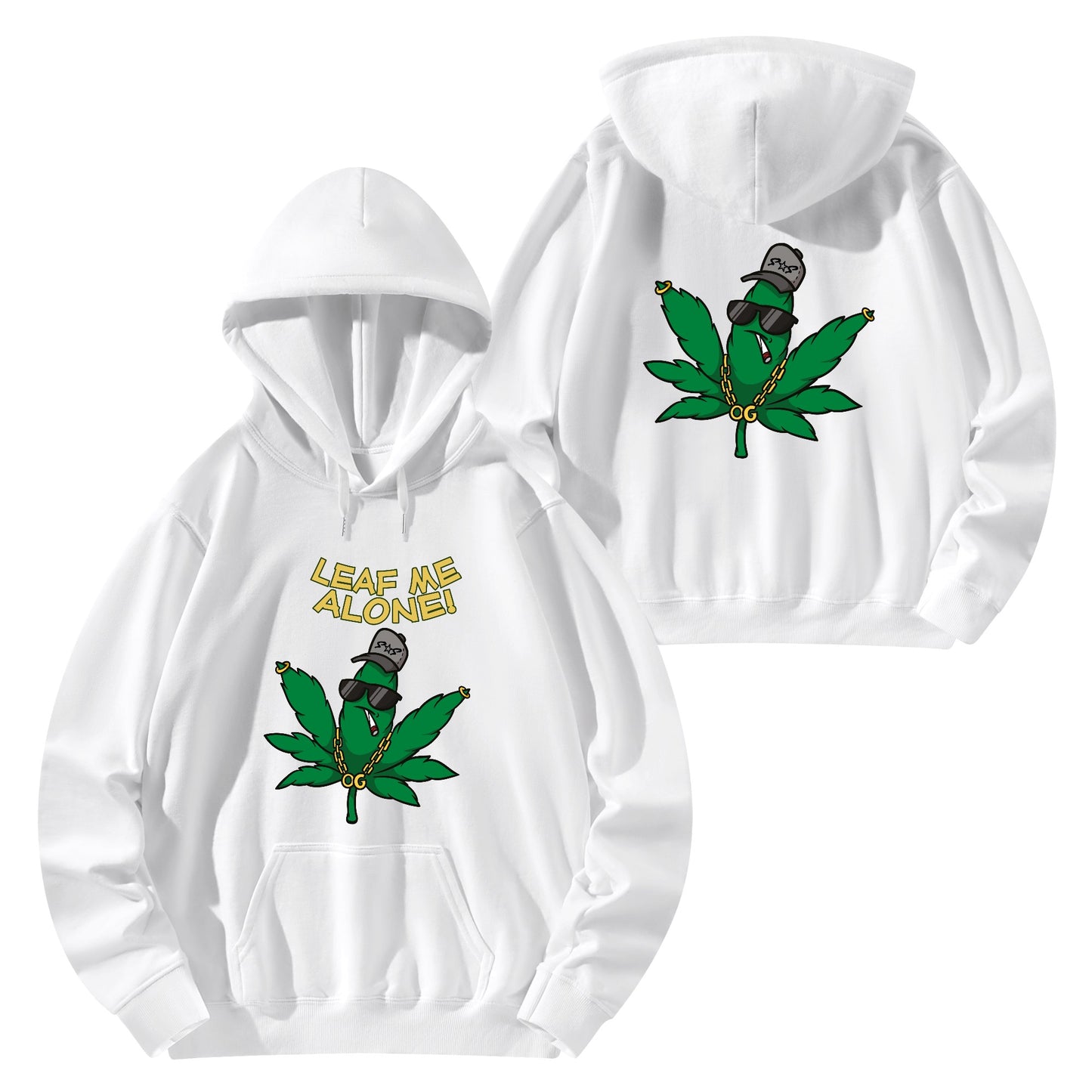 Leaf Me Alone 3.0 420 Edition Man/Womens Adult Cotton Hoodie