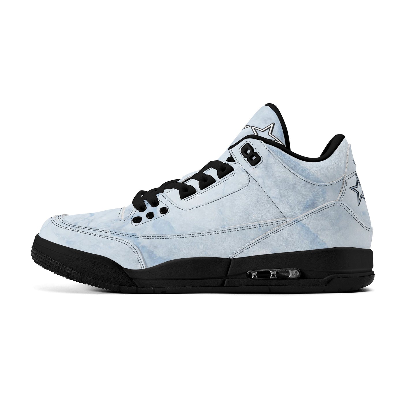 SOS Chill Blue Mens High Top Leather Star Kicks