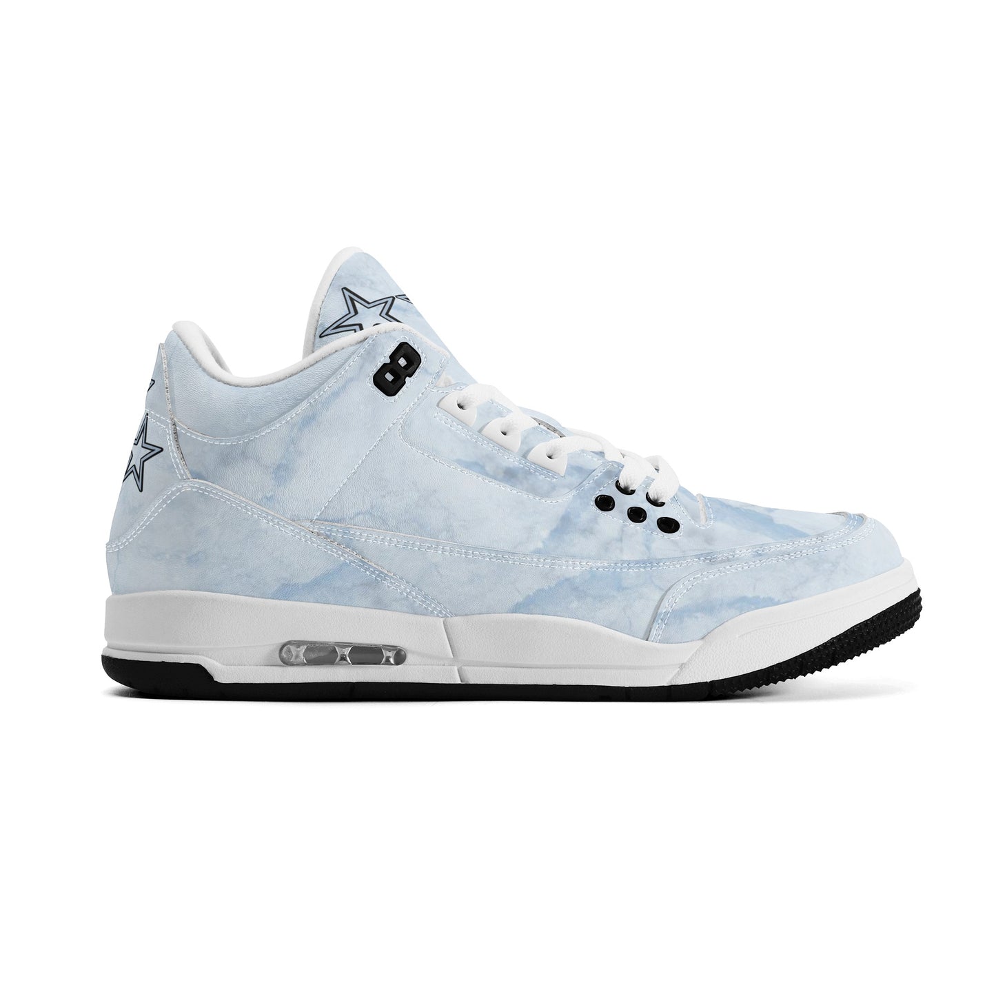 SOS Chill Blue Mens High Top Leather Star Kicks