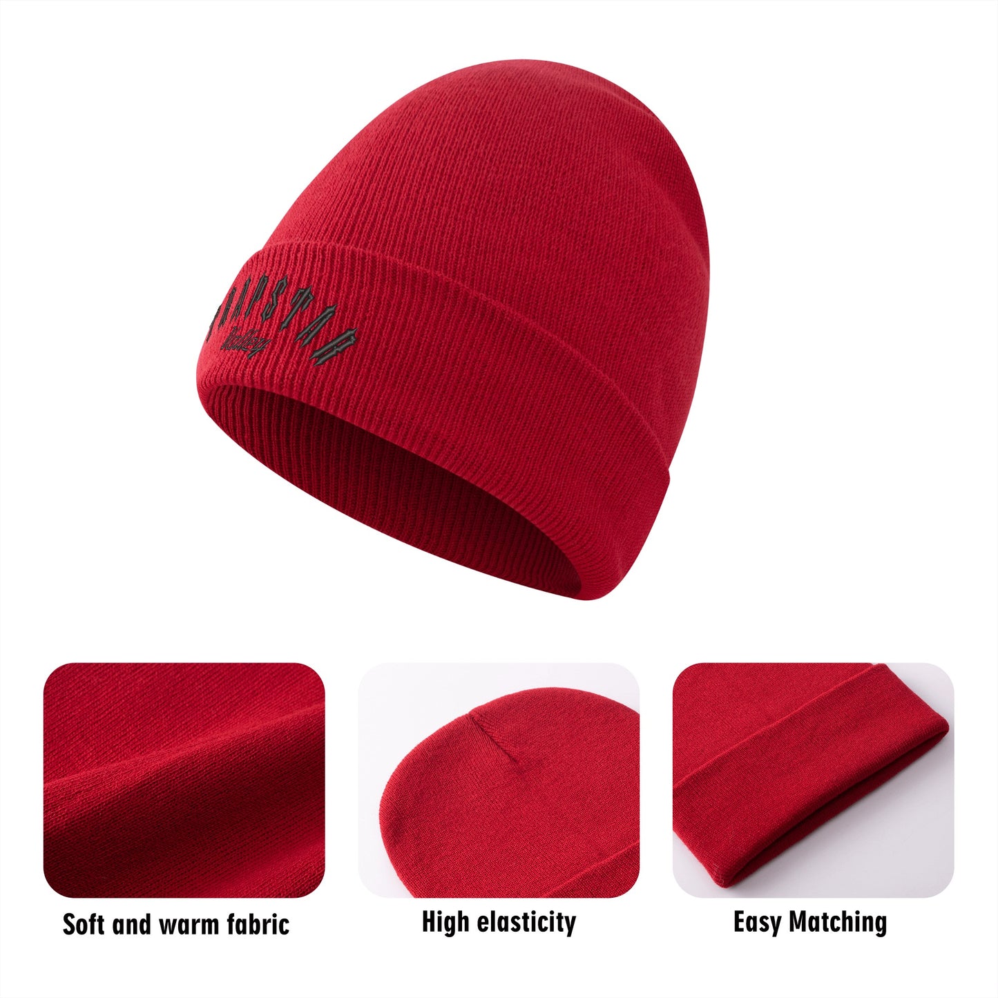 Trap Star Valley Embroidered Knitted Hats