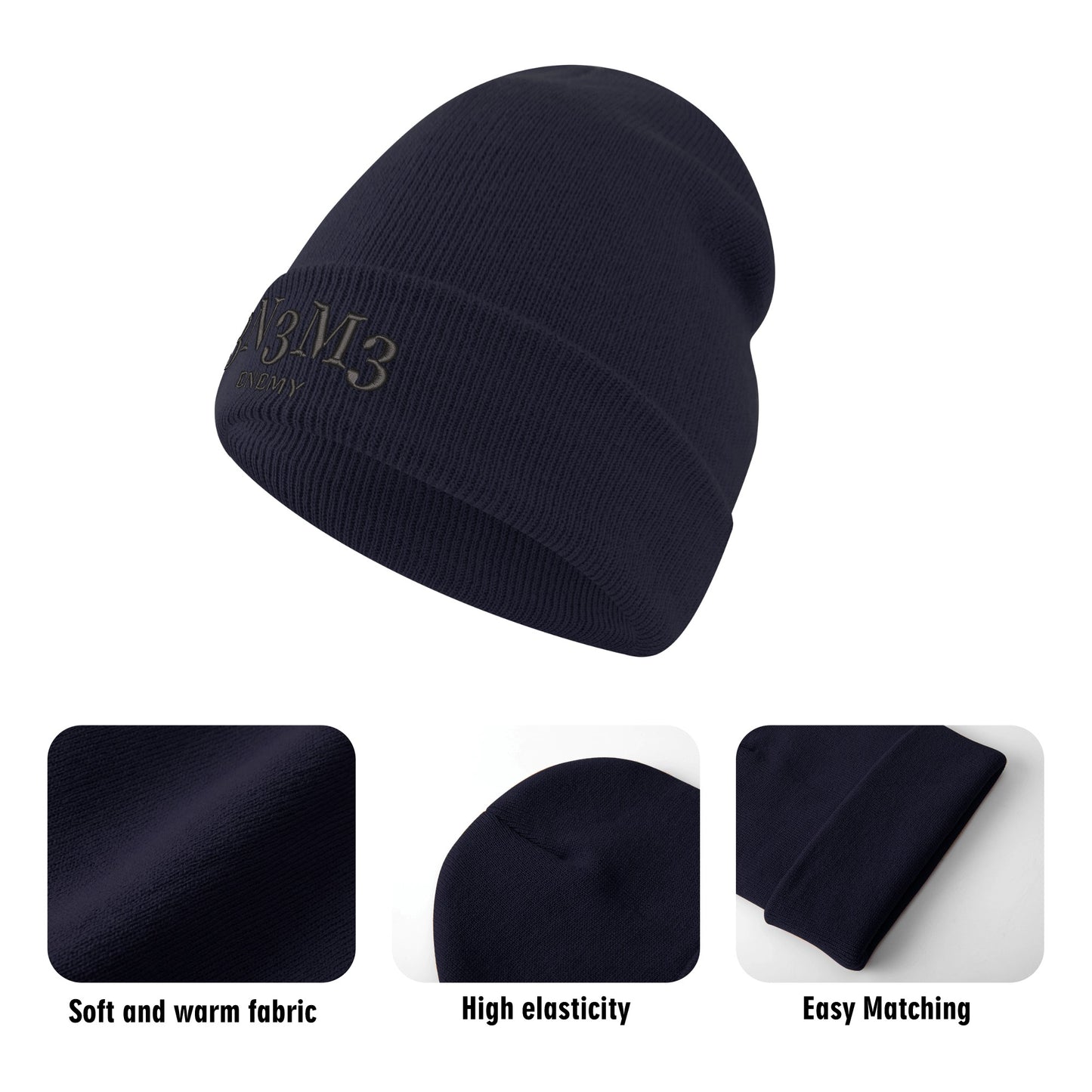 3.N.3.M.3 Enemy Embroidered Knitted Hats